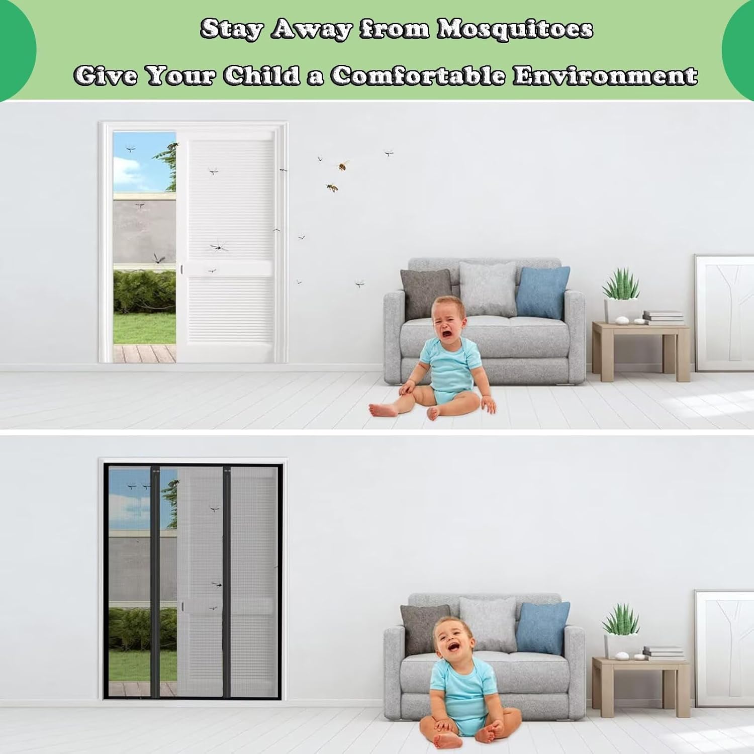 Garage Door Screen W90xH240cm Black Garage Screen Door Reinforced Magnetic Closure Garage Screen,Heavy Duty Weighted Bottom Garage Net Screen with Strapping Tapes,Hands Free,Easy Assembly