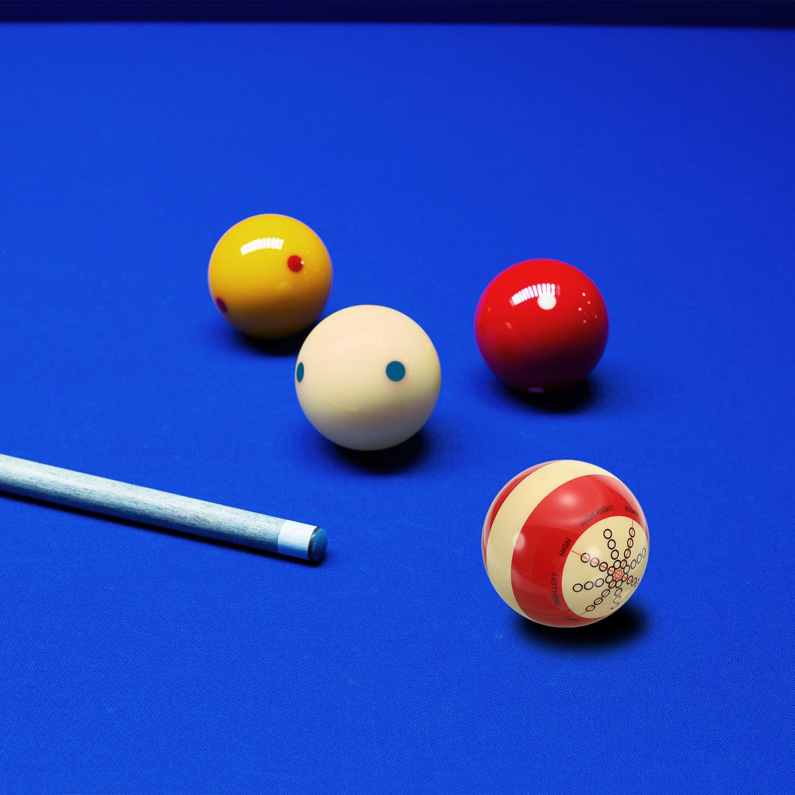 PATIKIL Billard-Übungstrainingskugel 2-1/4", Set mit 2 AAA-Grade Pro Cup Standard Pool Cue Ball mit roten Punkten Billardzubehör, Weiß