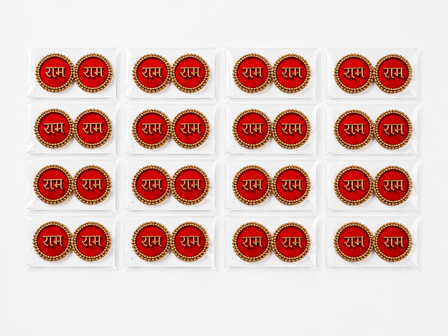 Set of 10 Pair Swastik Self Adhesive shon wall Sticker for Rakhi Diwali (Multicolor, Ram Ram Set 10)-image-5