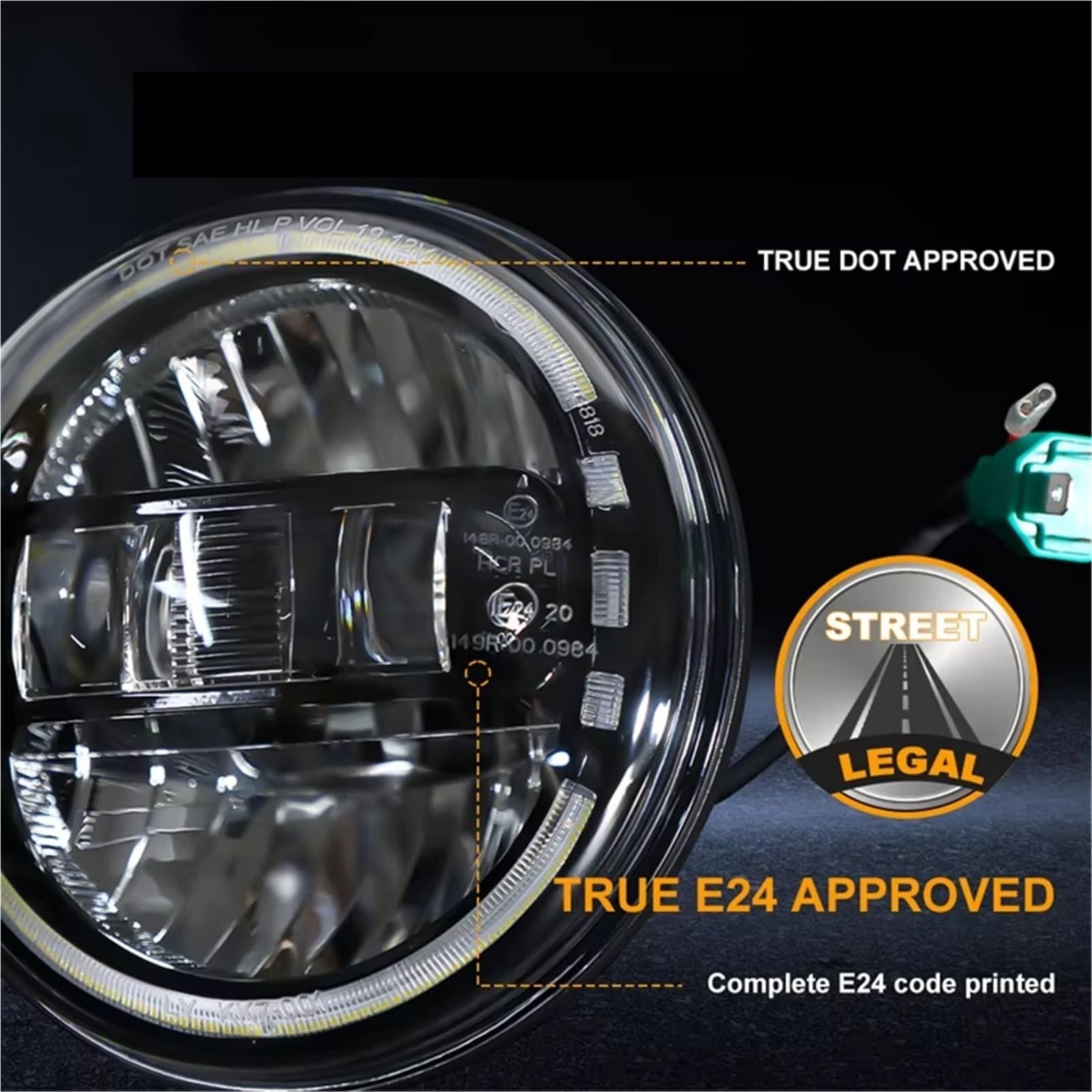 Faro Per Lada 4x4 Per Urbano Per Niva | Faro Rotondo A LED Per Auto Da 7 Pollici DRL Fascio Hi/Lo 90W Anello Halo Ambra Occhio Di Angelo(1 Piece Silver)