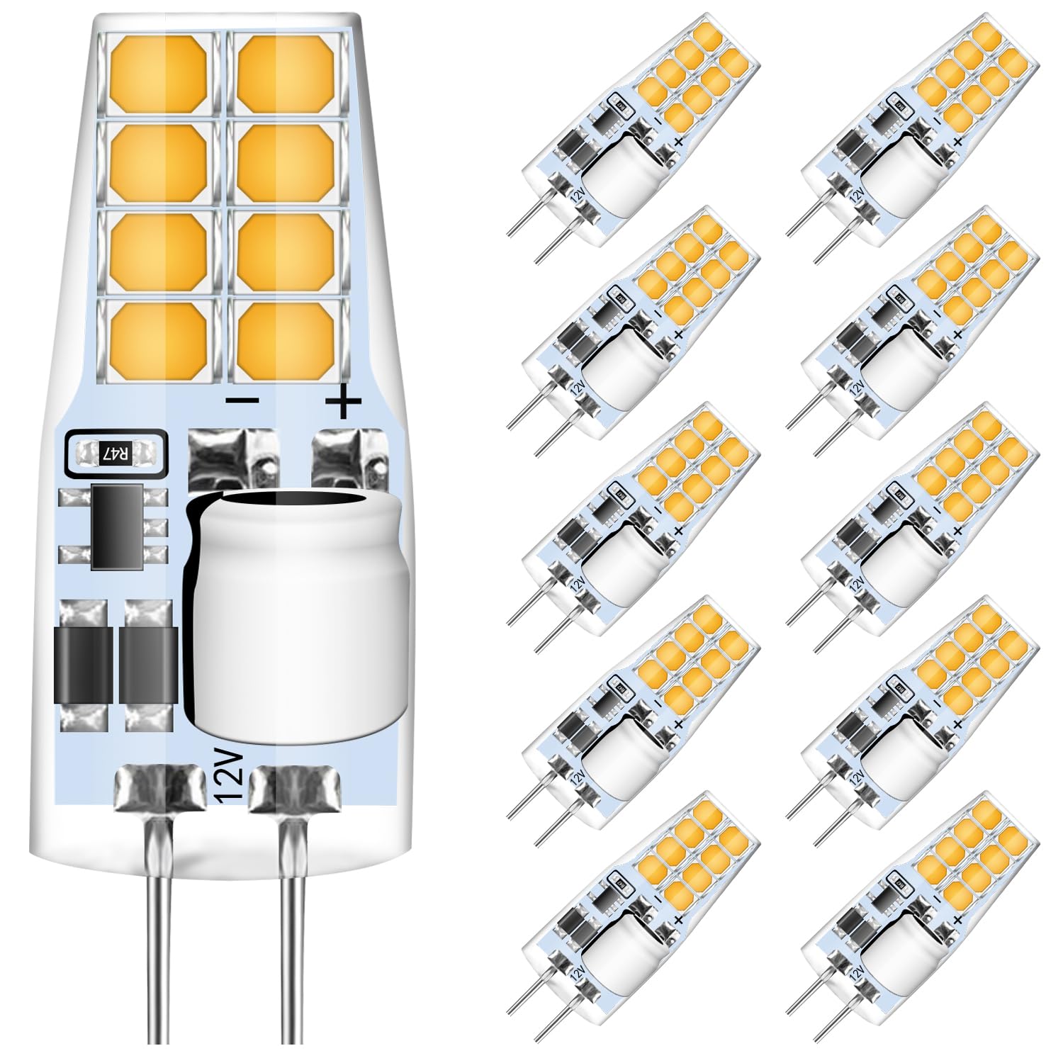 AGOTD G4 LED Warmweiß, 3W LED Leuchtmittel ersetzt 30W Halog