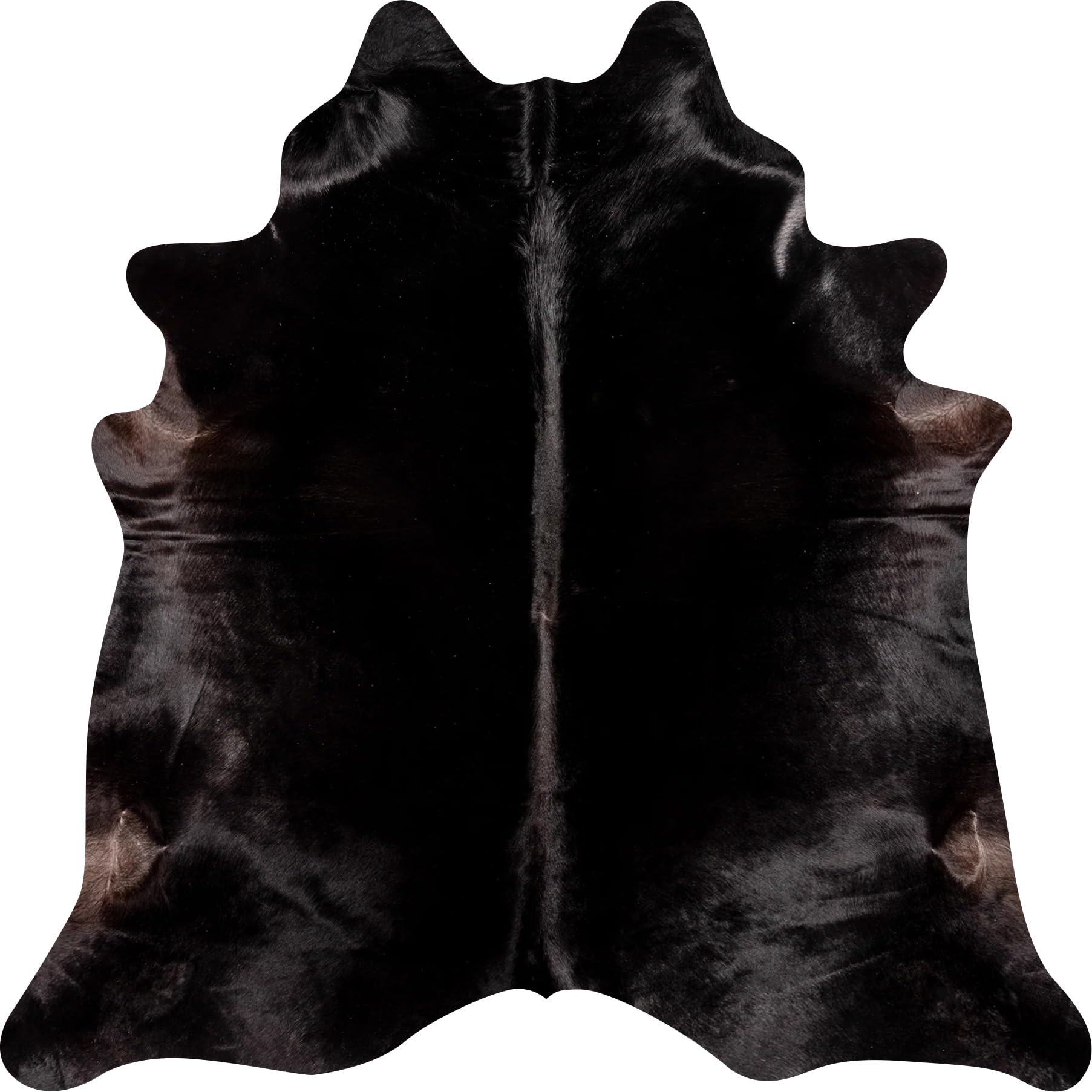 ecowhides 100% Genuine Brazilian Cowhide Rug - Black Natural - Luxury Cowskin Leather Area Rug Décor 7 x 6 feet