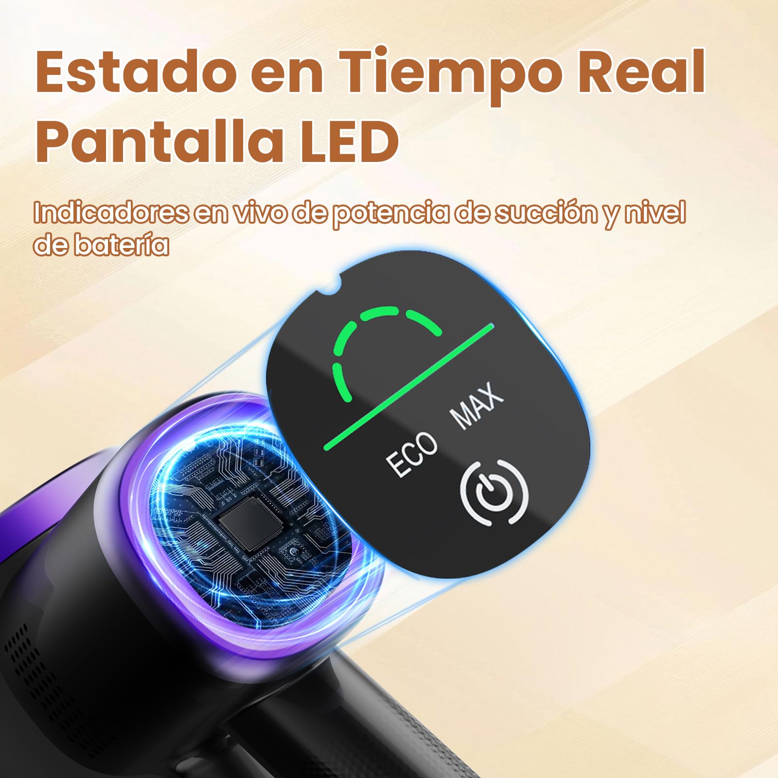 Aspiradora sin Cable Escoba S9,45KPA/550W Aspiradora Inalámbrica con Tubo Plegable y Base de Carga Mural,Luz Verde,Motor Sin Escobillas,hasta 45 Min,para Pelo de Mascotas,Suelos y Alfombras