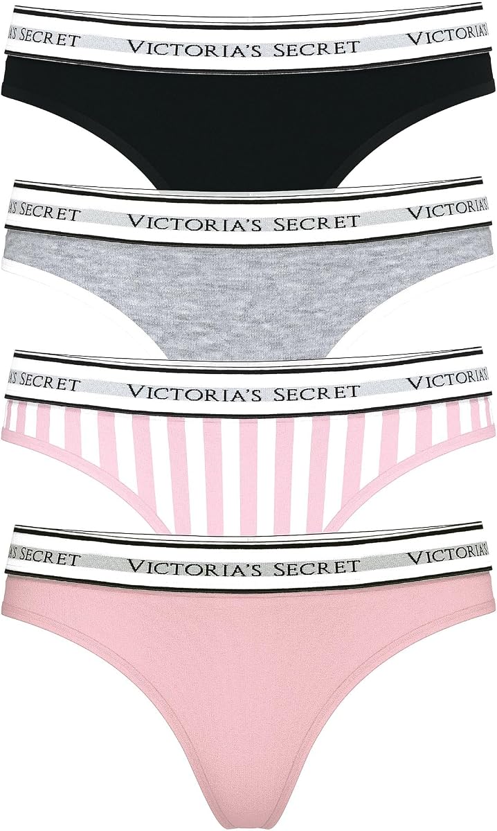 Women's Logo Cotton Thong Panties, Underwear Pack