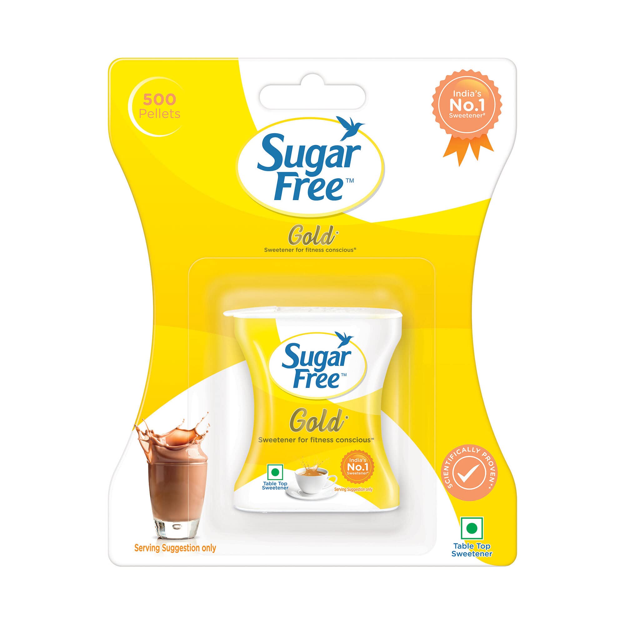 Sugar Free Gold, 500 Pellets| India’s No.1 Sweetner| Sweet like Sugar with Low Calories| Scientifically Proven & TestedSugar Free Gold, 500 Pellets| India’s No.1 Swee…