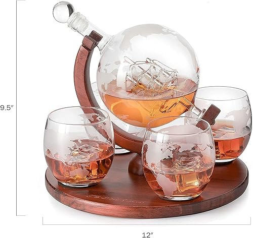 Miniatura 9 de Regalos para hombres, papá, juego de decantador de whisky y vino y 4 vasos grabados, regalos de aniversario de cumpleaños para él, marido, novio,
