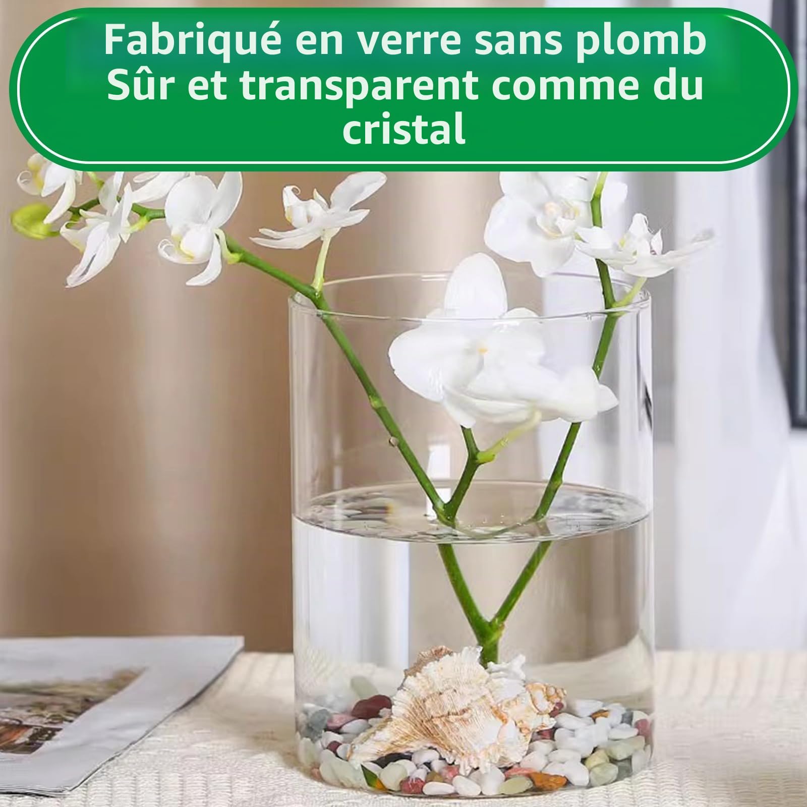 Lot de 12 Vases Cylindriques en Verre Transparent 8.5x10cm, Petit Vase en Verre pour Tischdeko, Roses, Tulipes, Photophore Verre