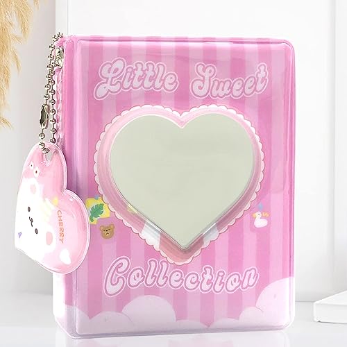 Mini carpeta de tarjetas fotográficas de 3 pulgadas, soporte portátil para tarjetas fotográficas Kpop, álbum de fotos hueco de amor, álbum de fotos