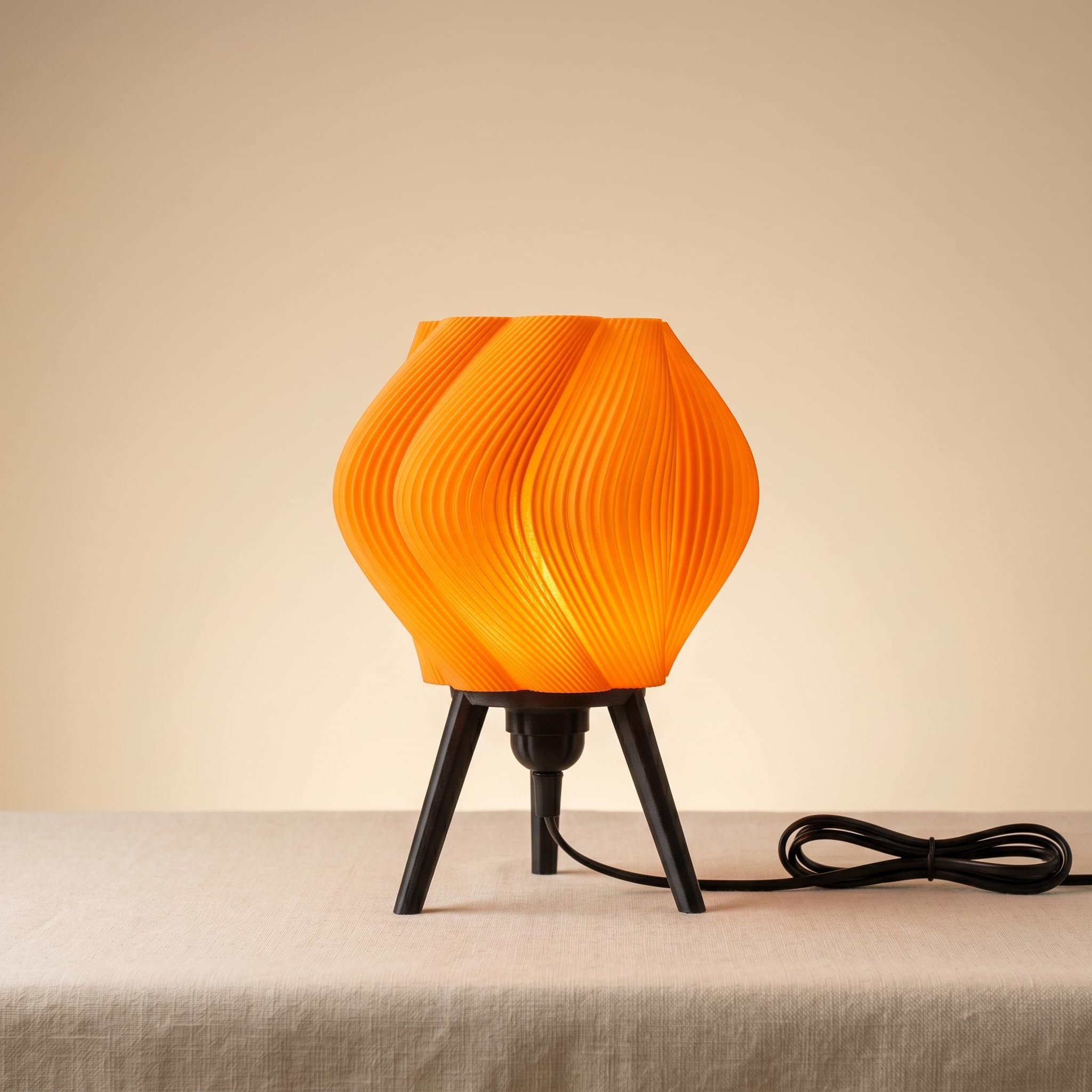 Artistic 3D Printed Bedside Lamp with E27 LED Bulb | Modern Table Lamp for Bedroom, Living Room, Café & Office | Warm Ambient Decorative Night Light-image-32