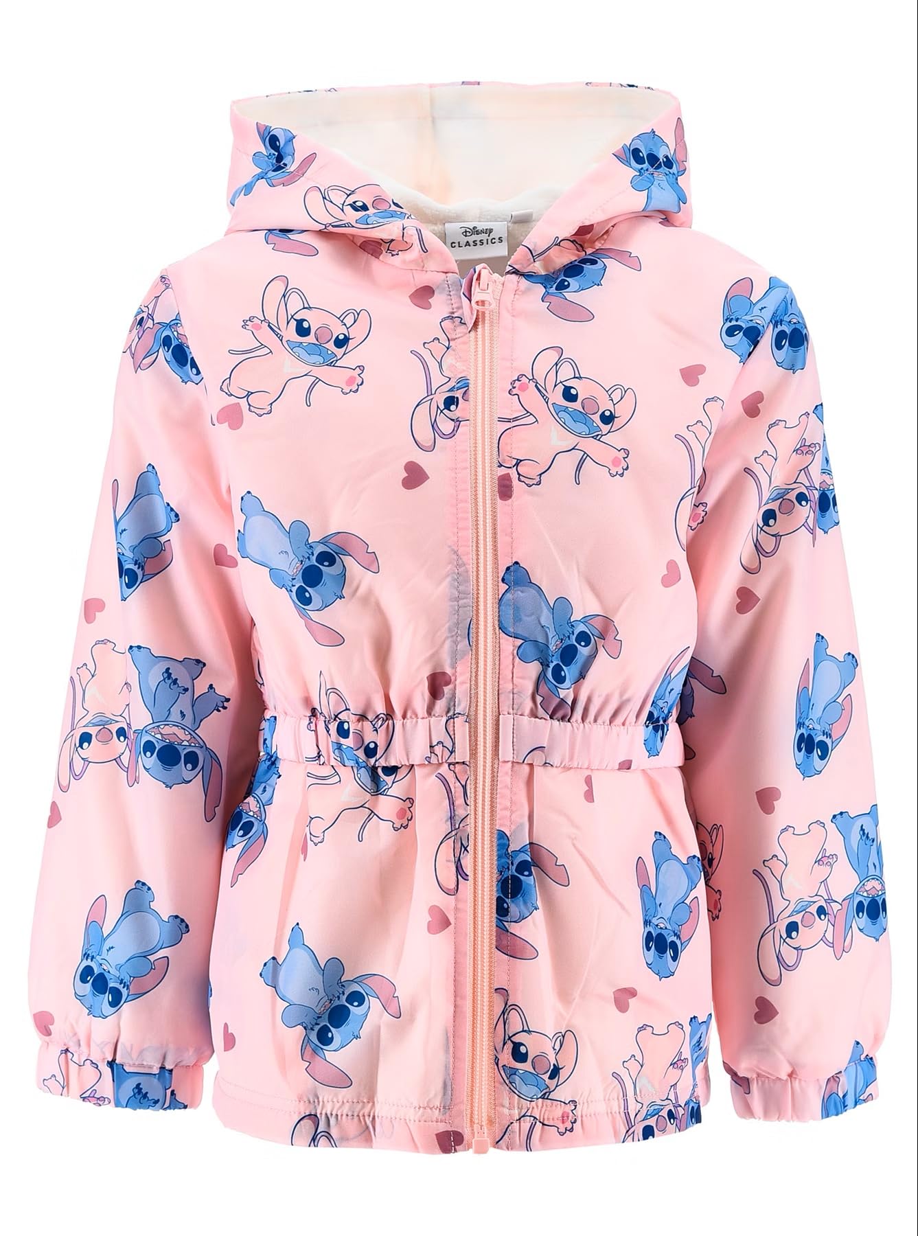 Disney Girls Lilo and Stitch Raincoat Angel Fleece Lined Hooded Rain Jacket 3 Years