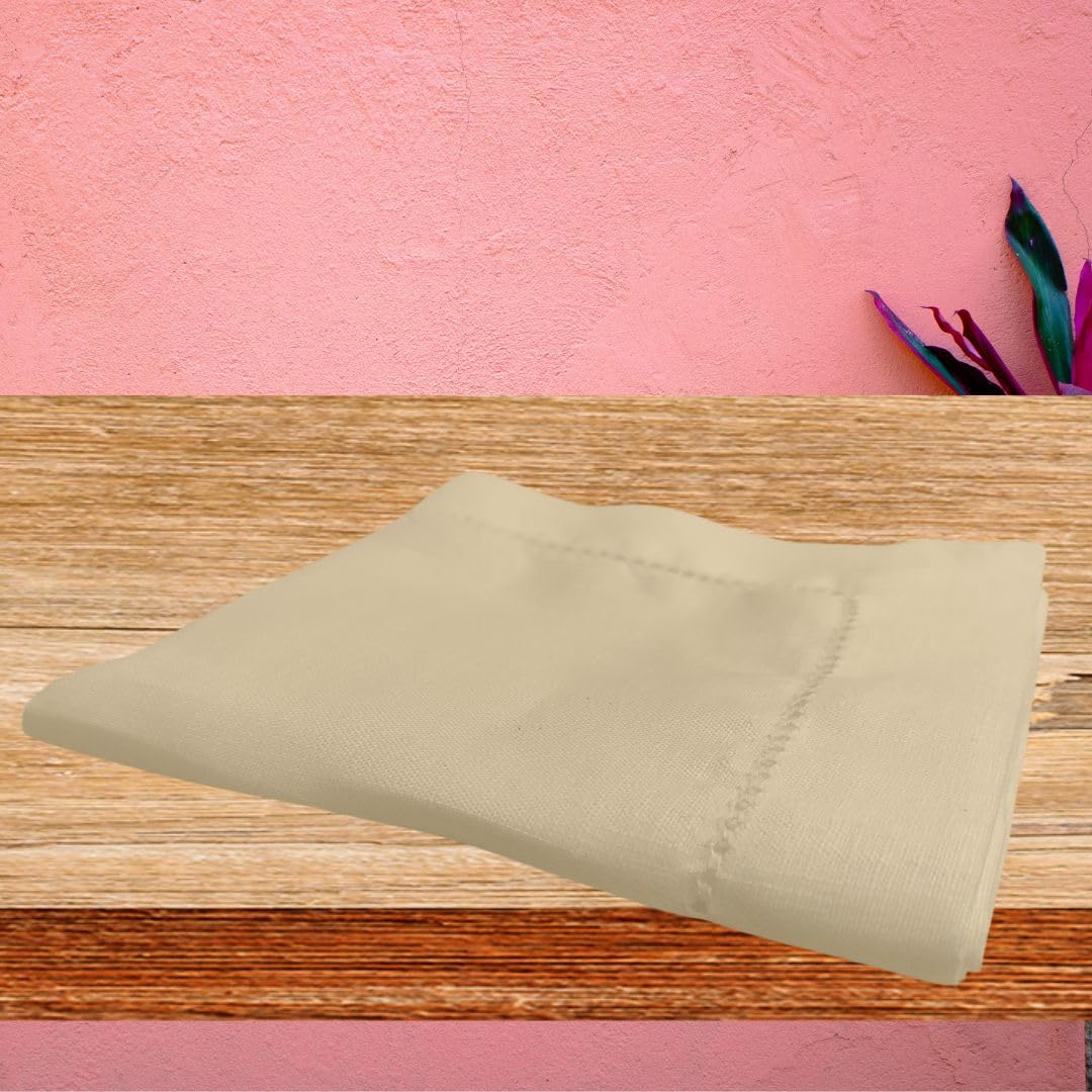 Cuore di Lino - Set di 6 Tovaglioli in Lino Bianco Ottico – Orlo Ajour – Decorazioni Raffinate per Tavola, 25x25 cm, Made in Italy