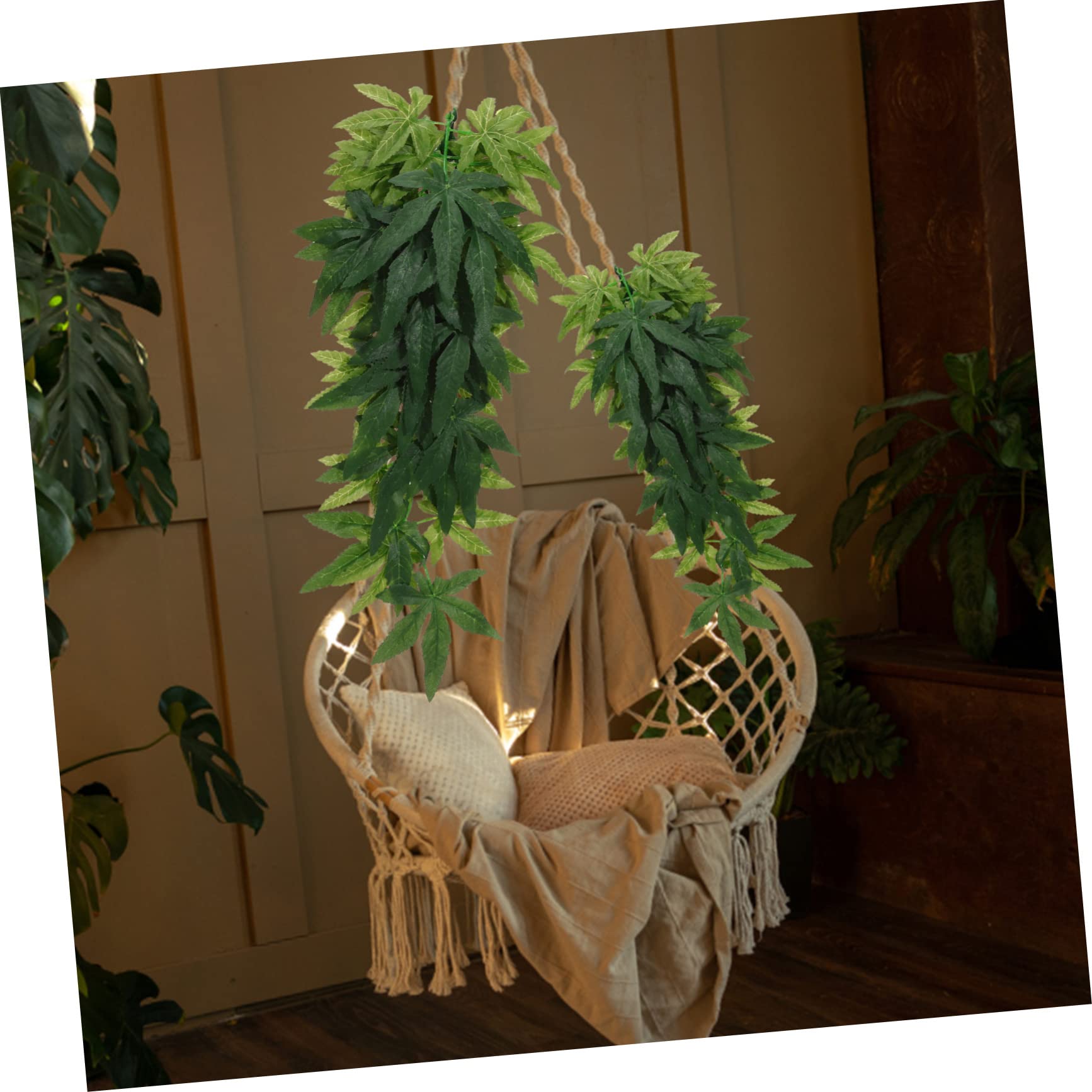 GALPADA 1set Simulation Rattan Hanging Plants for Fish Tank Habitat Decorations Lifelike Vines with Suction Cups for Reptiles Aquatic Pets Enhances Natural Environment 4pcs