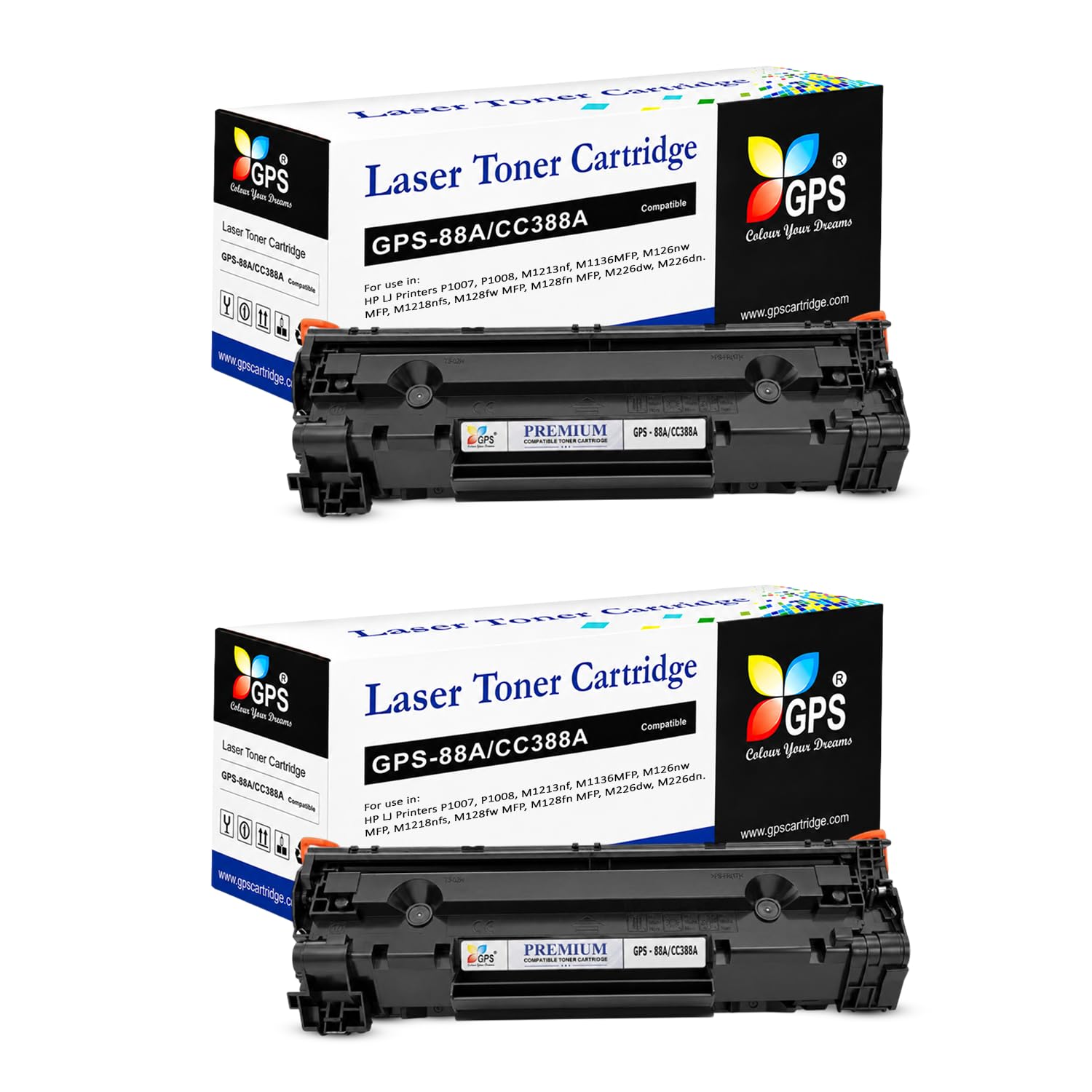 GPS Colour Your Dreams 88A for HP CC388A Toner Cartridge for HP Laserjet P1007, P1008,M1213nf, M1136MFP, M126nw MFP, M1218nfs, M128fw MFP, M128fn MFP, M226dw, M226dn (88A-2Pcs)-picture-17