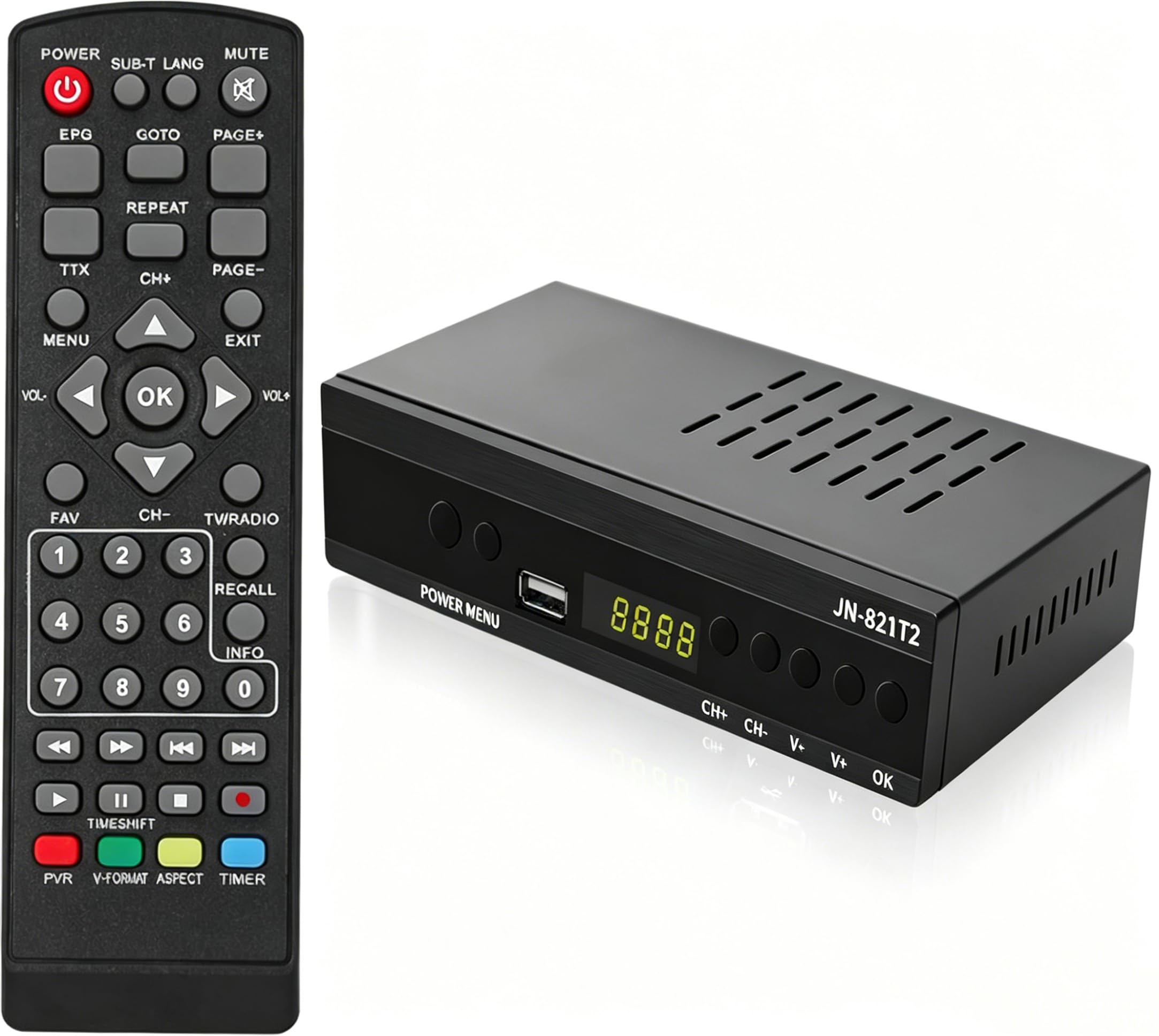 Decoder digitale terrestre 2026 - Ricevitore Digitale Terrestre DVB-T2 H.265 Full HD 1080p, Funzione PVR, Porte USB, HDMI e SCART, Tuner TV Digitale Terrestre Set-Top Box