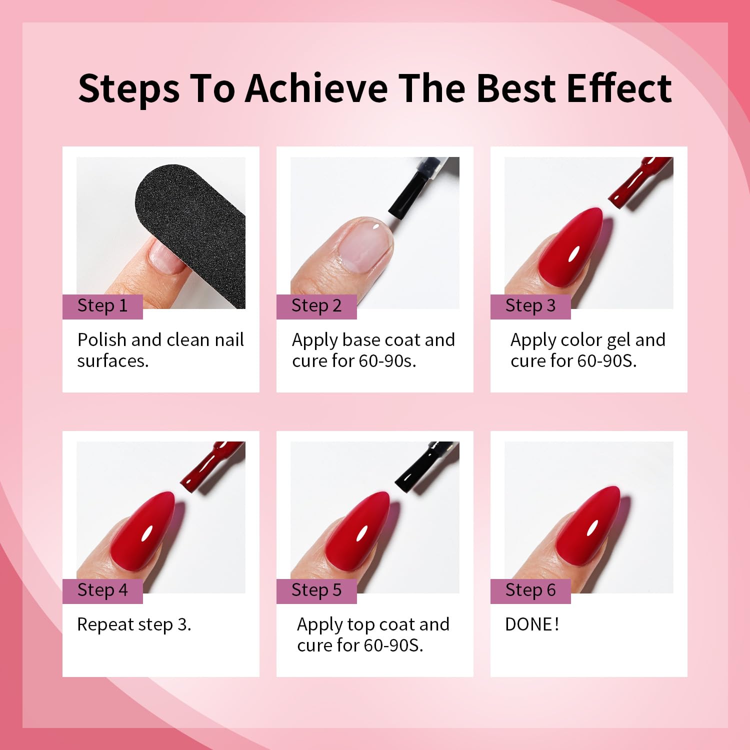 JODSONE 30 Colors Gel Nail Polish Set Same Color Same Bottles 6 PCS of Functional Gel Polish