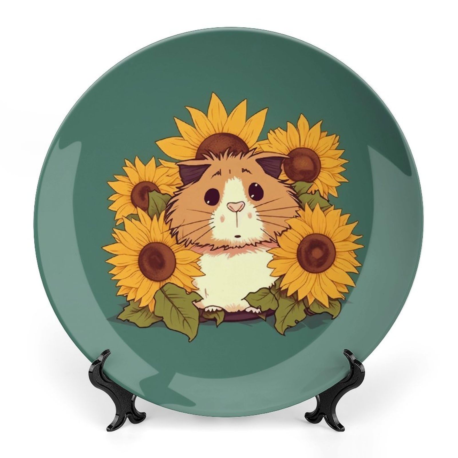 Assiette hamster en céramique, le cadeau décoratif idéal avec socle