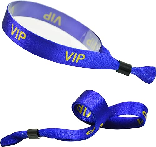 HDHYWRIS 100pcs Tela Evento Pulsera Vip Pulseras Azul-PET Tela Desechable Color Festival Banda de Admisión para Eventos Pulsera