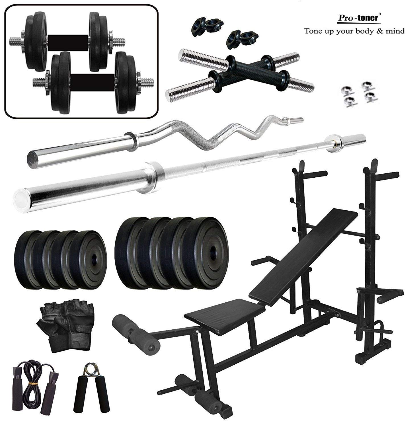 Protoner 40 KG Weight Lifting Package with 8 in 1 Bench (B07L4P2JSC) Amazon Price History, Amazon Price Tracker