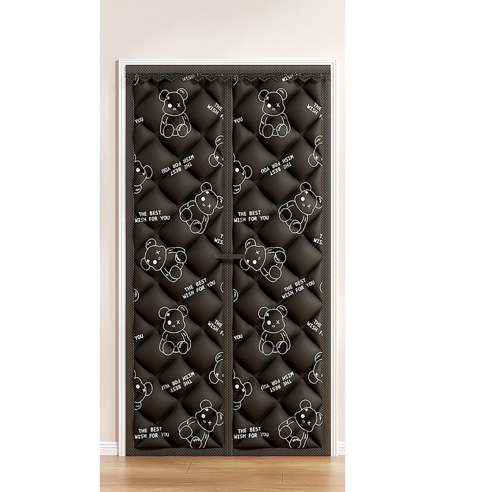 VFDVSWZSA door curtain, Sound Insulation and Thickening, Strong Viscosity, Suitable for Bathroom, Living Room, Bedroom(Black,80 * 220cm/31.5 * 86.6in)