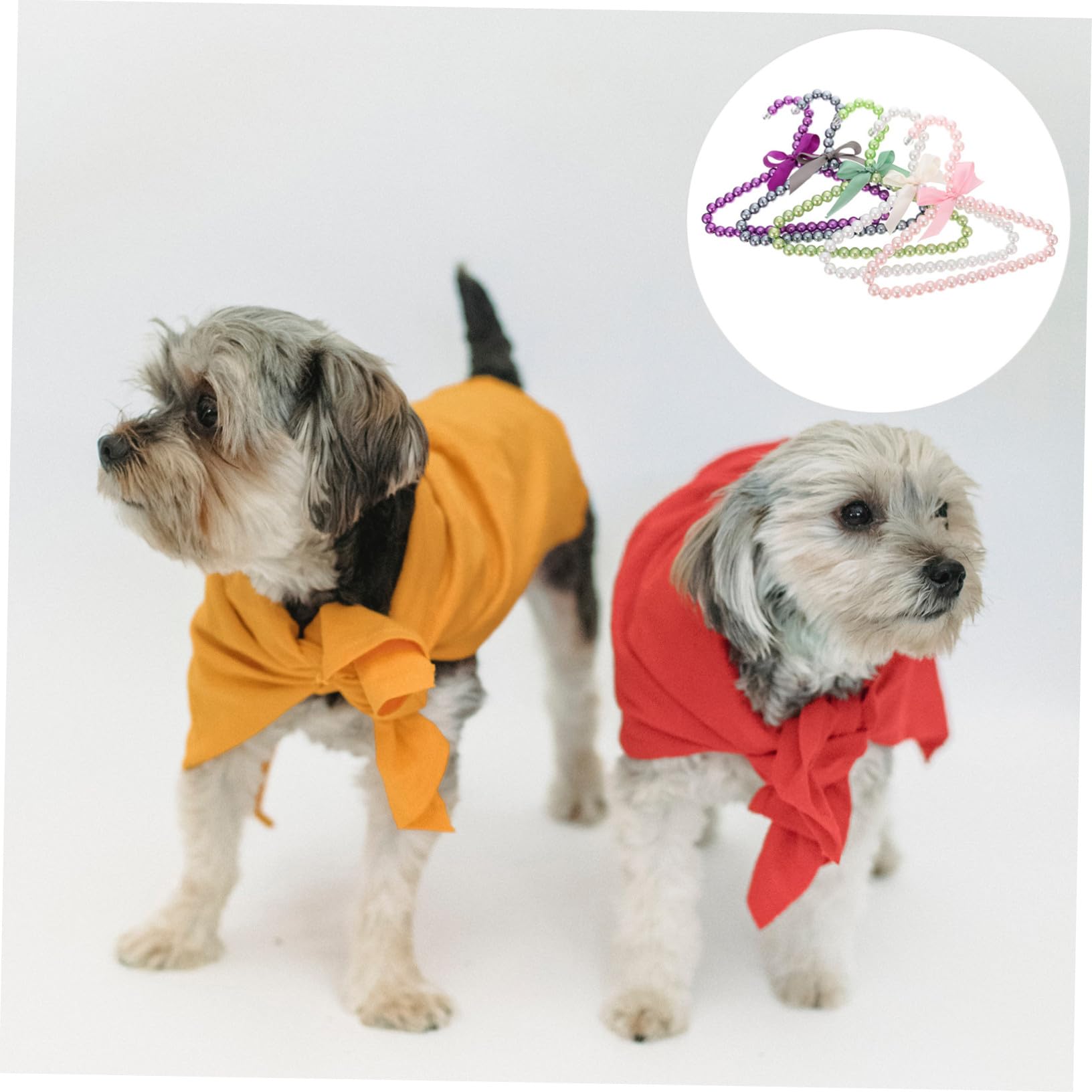 5 grucce appendiabiti per animali domestici – Appendiabiti leggero per cani con design con fiocco di perle per una nazione ordinata – perfetto per appendere abbigliamento per animali domestici in rosa