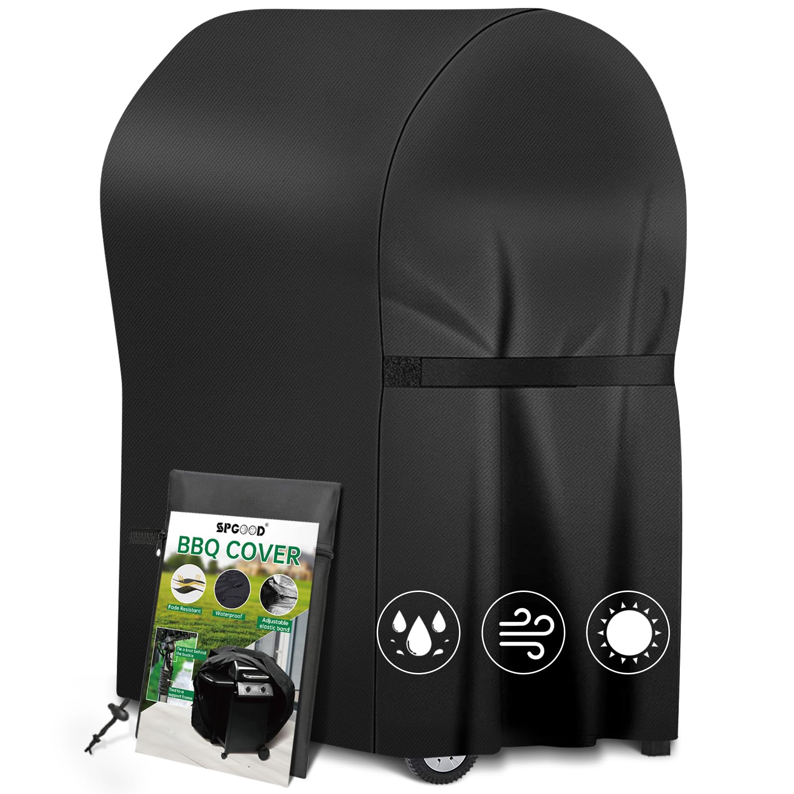 SPGOOD Copertura Barbecue Da Esterno, Resistente Alle Intemperie, 420D, in Tessuto Oxford, Impermeabile, Antipolvere Copertura per Barbecue Antistrappo,Universale 76x66x110 cm