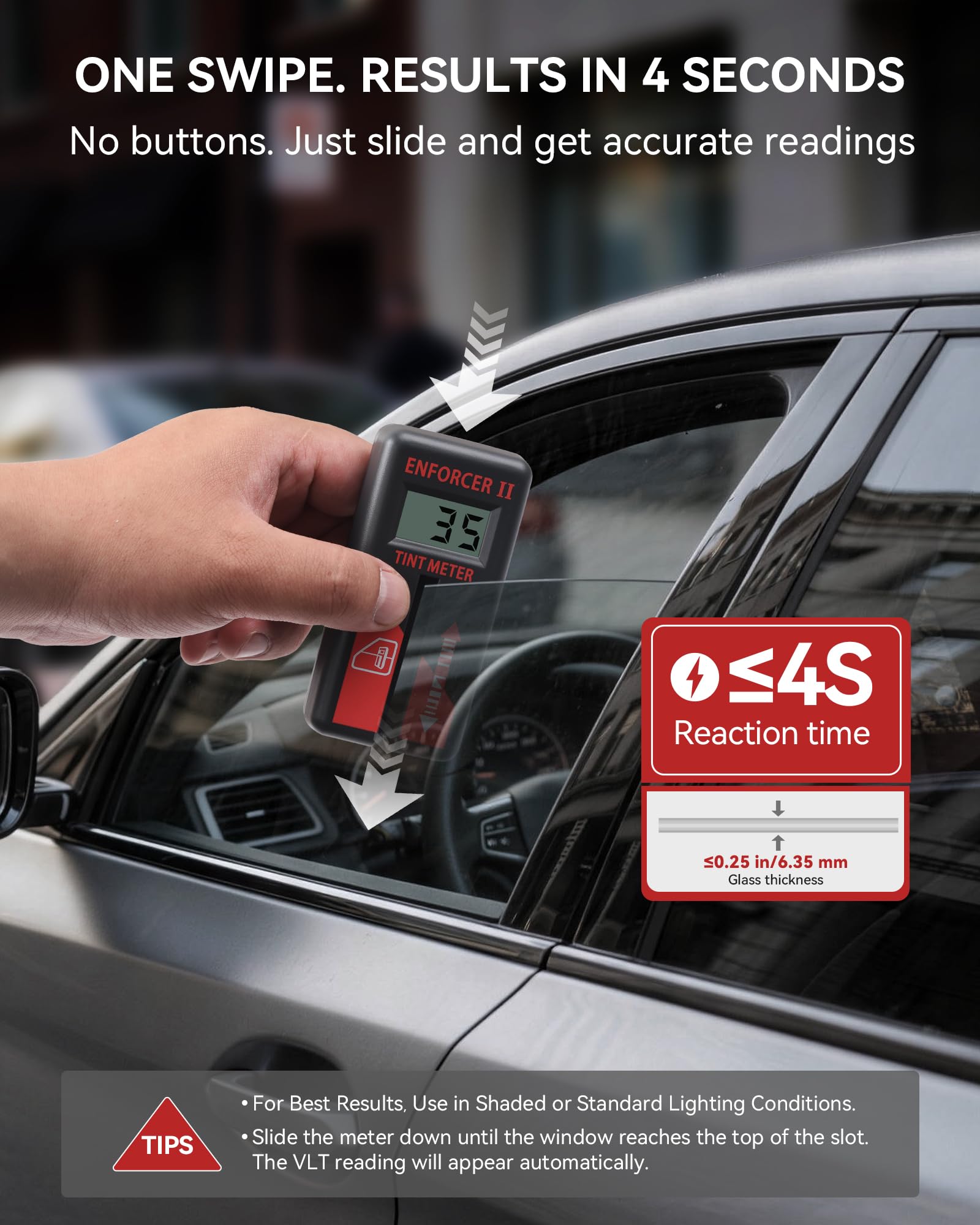 Window Tint Meter - 2% Accurate VLT Tester -3 Window Tint Meter - 2% Accurate VLT Tester -3