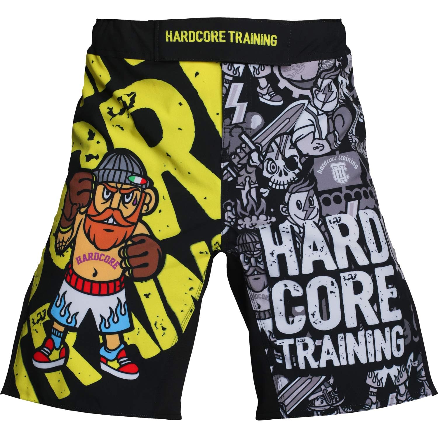 Hardcore Training Doodles Pantaloncini Uomo MMA Boxe Palestra Muay Thai BJJ