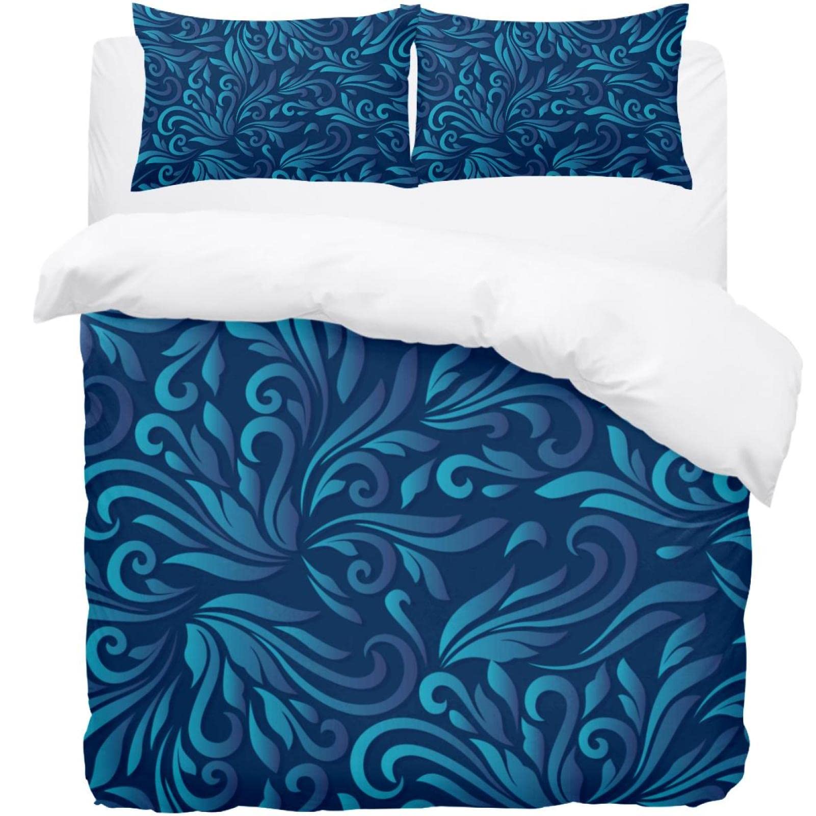 Linge de lit floral bleu collection supersoft aux finitions haut de gamme pour chambre parentale