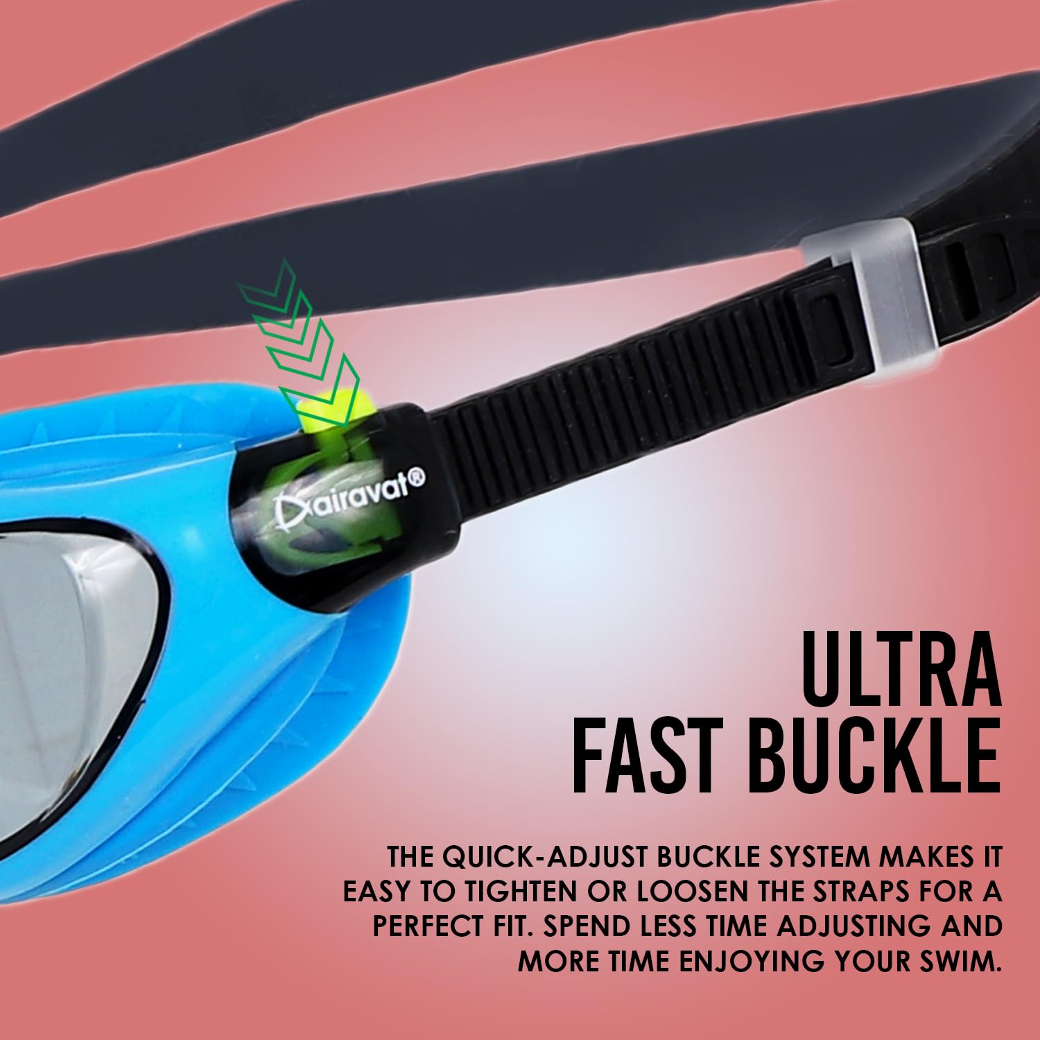 AIRAVAT Mizu 1018 Junior Swimming Goggles, Pool Goggles For Adult Men Women Youth, Optic Quality Polycarbonate Lenses, 100% Uv Protection Anti-fog Coated (Blue) 1