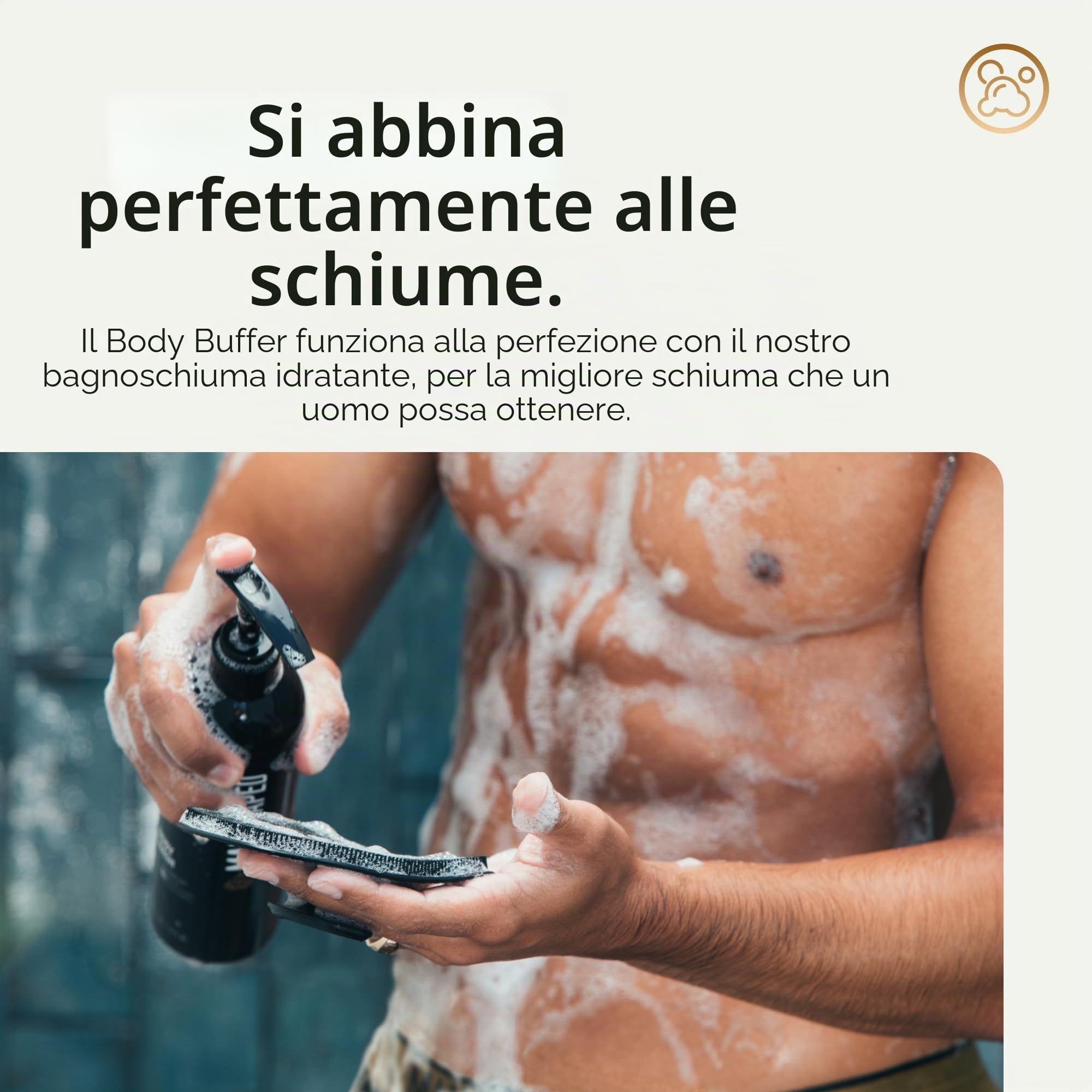 MANSCAPED® Scrubber in silicone di alta qualità, per nutrire, pulire ed esfoliare la pelle, setole di schiuma con impugnatura ergonomica antiscivolo, lunga durata e facile da pulire (confezione da 1)