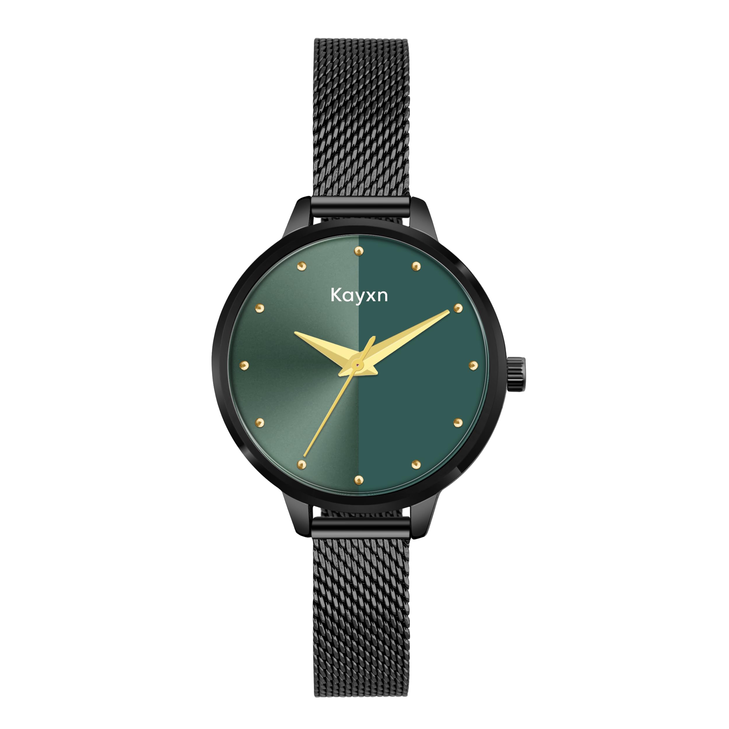 Jade Women’s Analog Watch with Premium Black Mesh Strap | Elegant Green Dial Wrist Watch for Women & Girls | Quartz Movement | 3 ATM Water Resistant-image-46