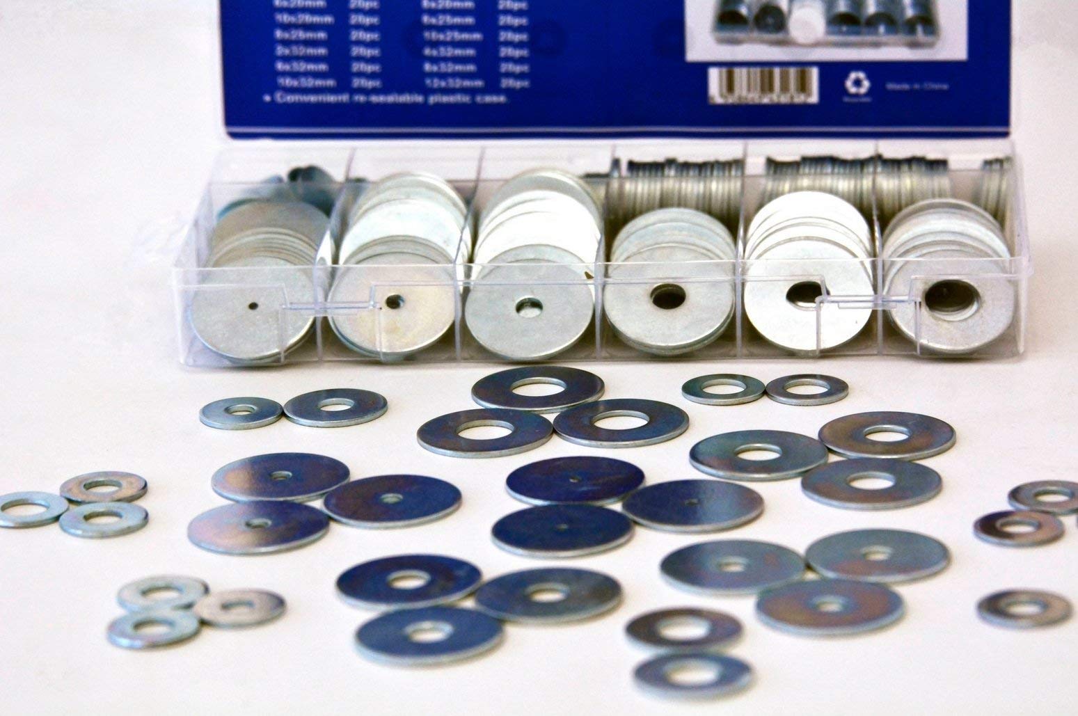 Swordfish 31811-240pc Large Penny/Fender Washer Assortment, Silver, 6mm, 8mm, 10mm, 12mm, 20mm, 25mm, 32mm - Image 3