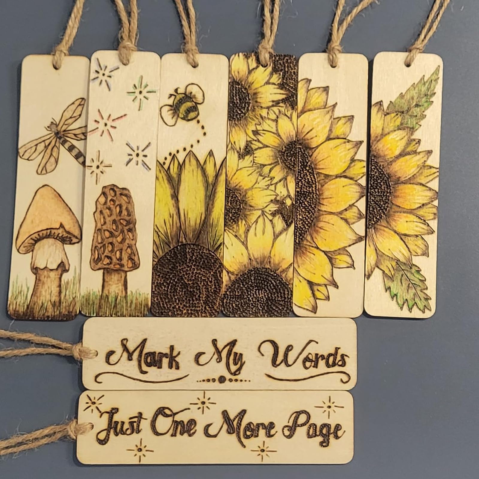 JOIKIT 200 PCS Blank Wood Bookmarks, 12x3.2x0.2cm Rectangle Wooden Craft Bookmarks With Ropes For DIY Decoration - View #5
