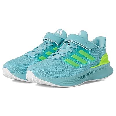 adidas Kids Ultrarun 5 Elastic Lace Shoes (Little Kid) Kids Shoes Mint Ton/Lucid Lemon/White