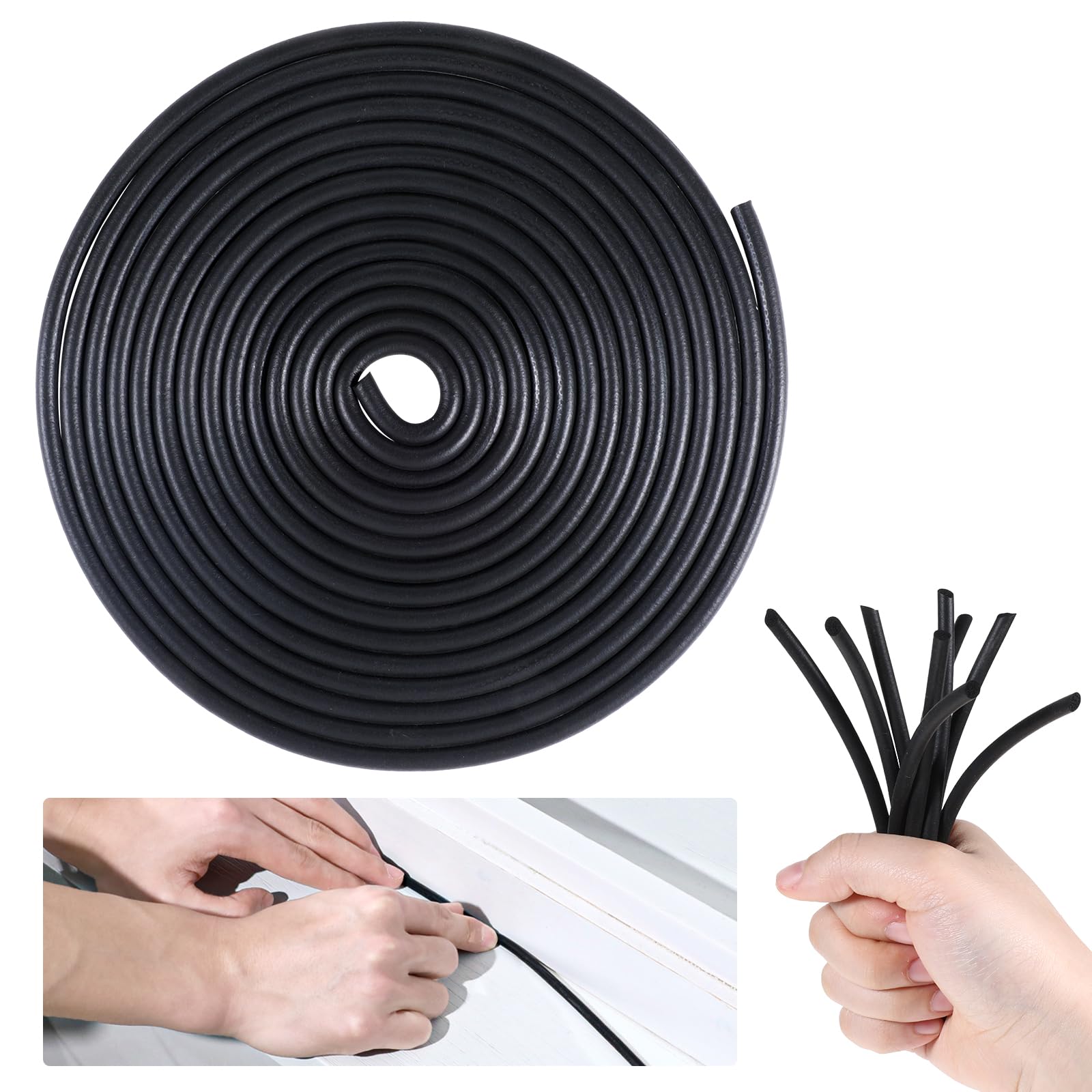 20 Meter Voegenafdichtsnoer 4mm - EPDM Rond Afdichtingskoord Zwart