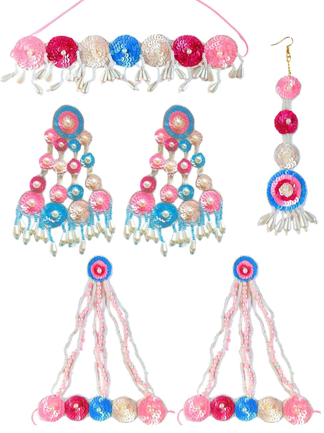 TipsyCloset Bridal Jewellery Set for Haldi for Brides Dulhan Carnival Mehendi Ceremony Bridal Jewelry for Women Handmade Beaded Pearl Traditional Jewelry Set (Pack of 1) (B0CZTBQS67) Amazon Price History, Amazon Price Tracker