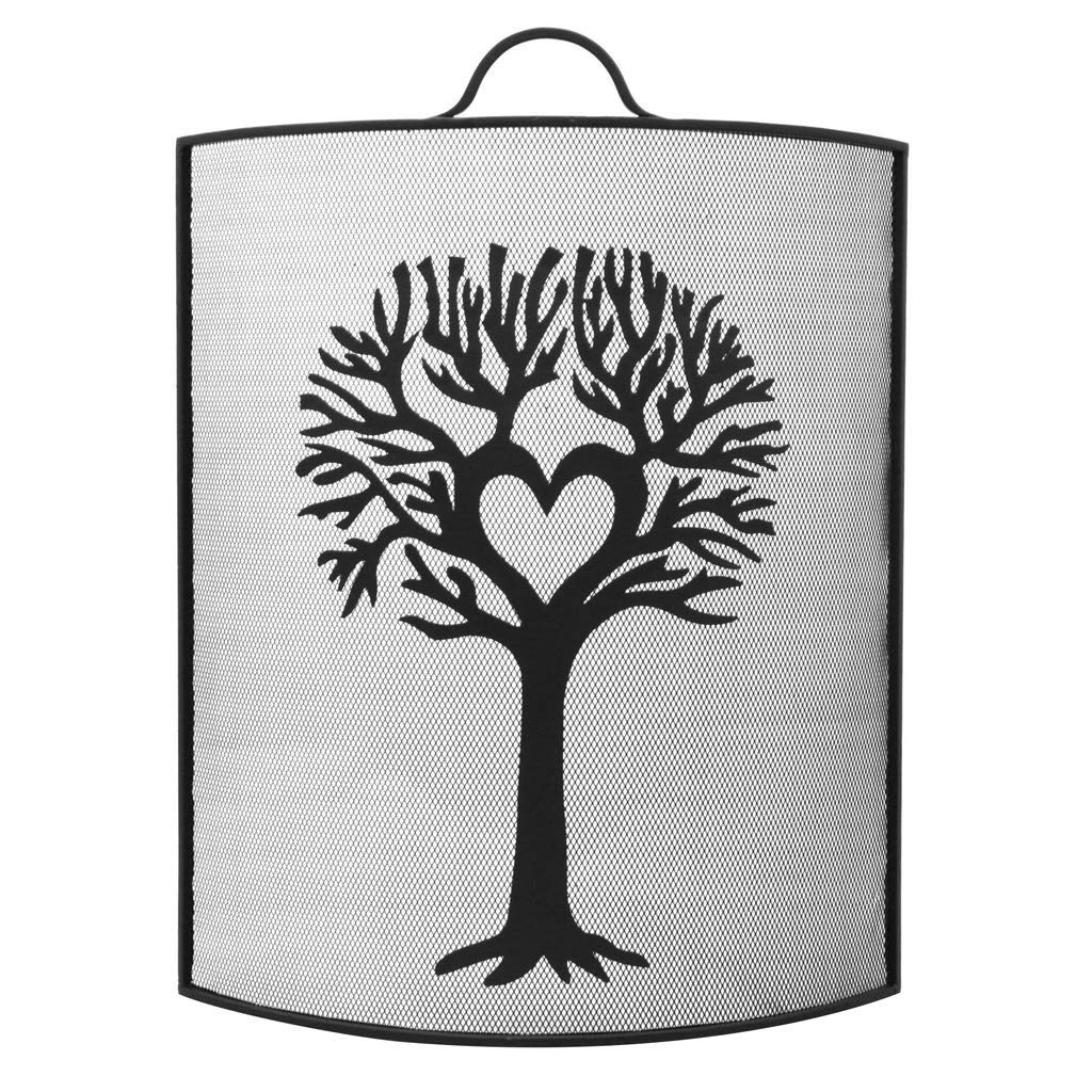Black Firescreen Curved Spark Protection Tree Fire Guard