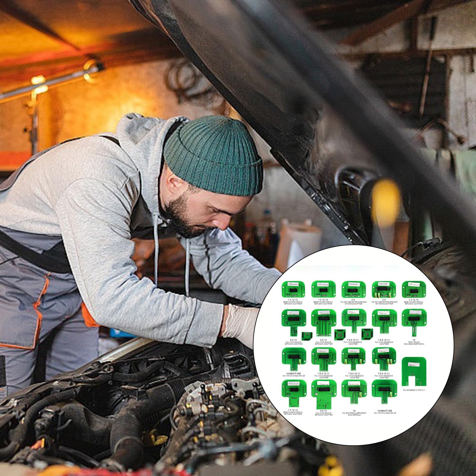 Juego de adaptadores de programación automotriz de 22 piezas compatibles con equipos de diagnóstico Kess FGTECH