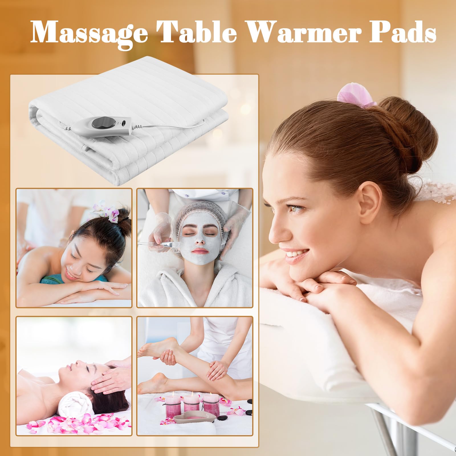 Baquler 2 Pieces Massage Table Warmer Pads Massage Table Heating Pad