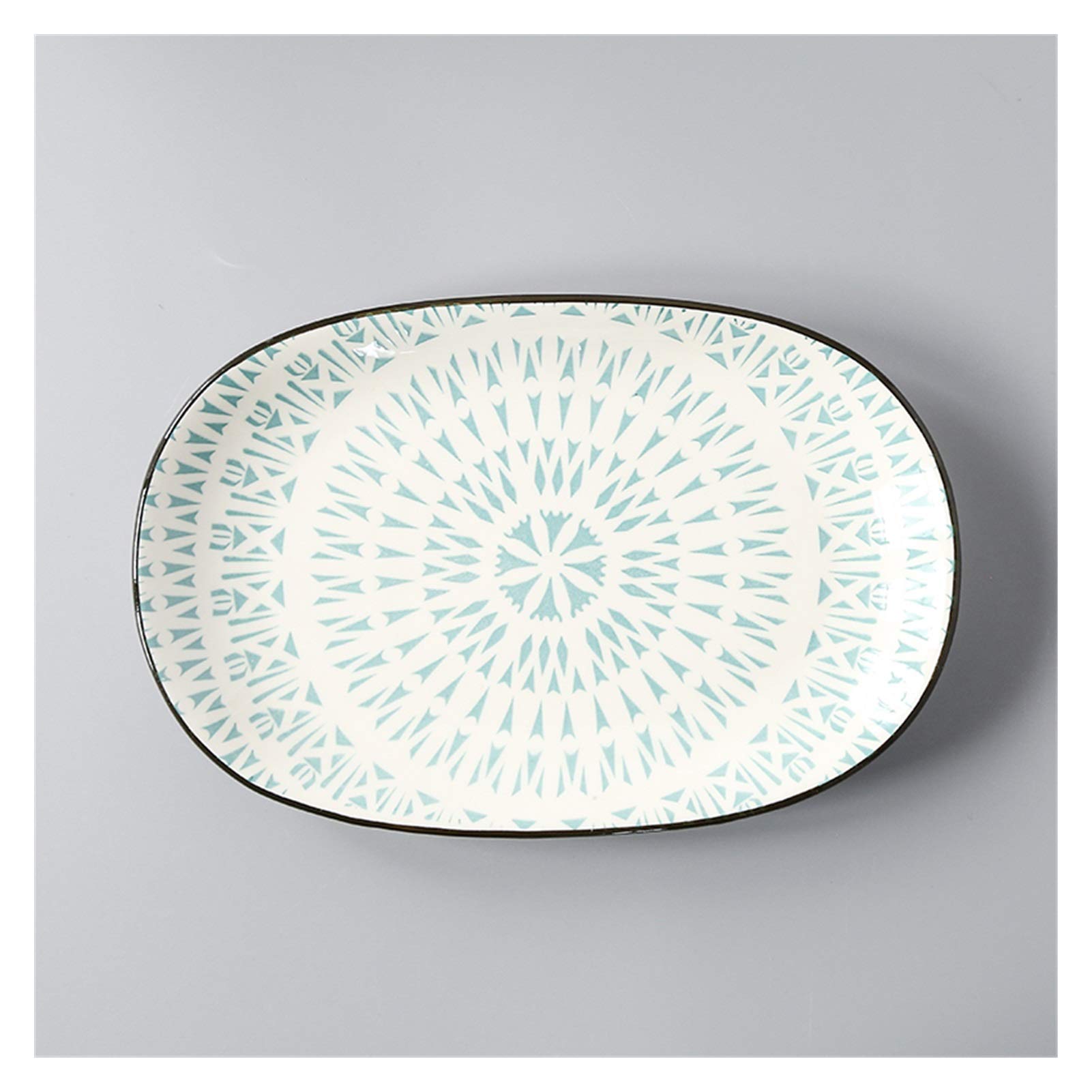 H3TF5J Japońska ceramiczna płyta rybna, zastawa stołowa podgrzewacza, stolik w wysokiej temperaturze, ceramiczny talerz, kuchenka mikrofalowa i zmywarka odpowiednia, kreatywna płyta sałatkowa domowa