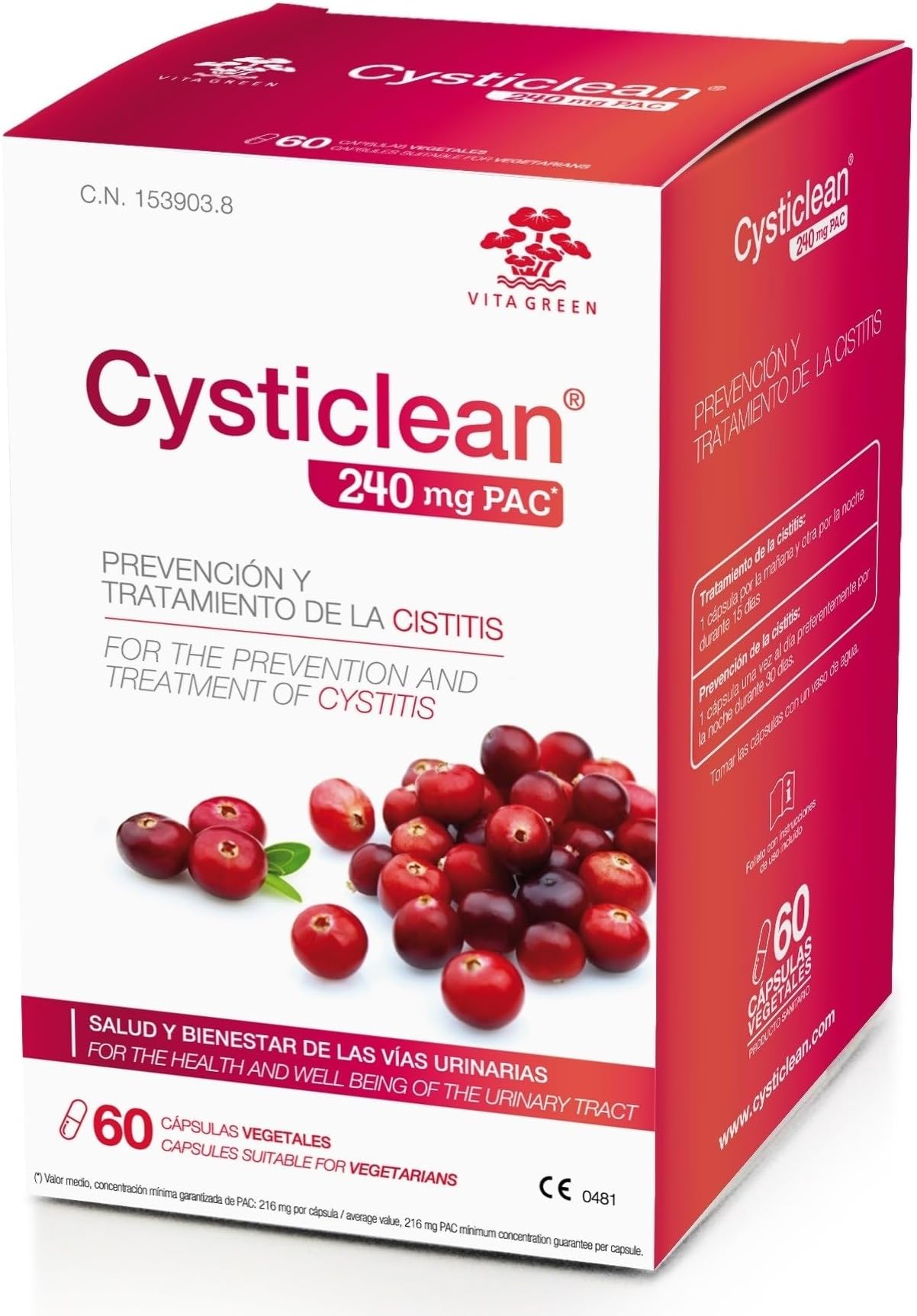 240mg PAC 60 Capsules by CYSTICLEAN
