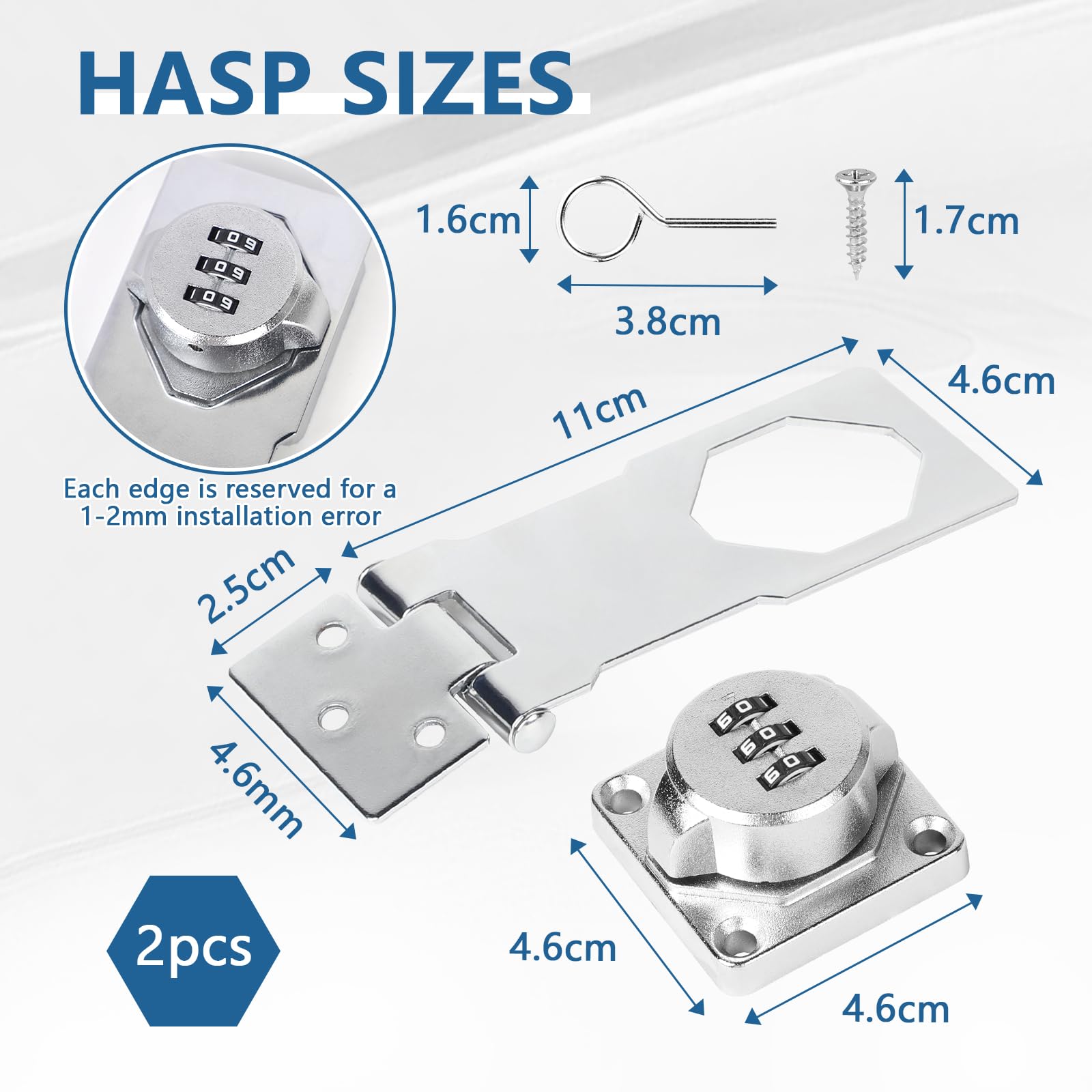4 Piezas De Pestillo De Abrazadera De Acero Inoxidable, Cerradura De Palanca Pestillo De Puerta Pestillo De Palanca Con Resorte 82824612
