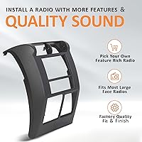 Vista 3 de HECASA Bisel de radio de tablero doble DIN compatible con Jeep Wrangler TJ Radio estéreo 1997-2002 panel central de bisel de tablero
