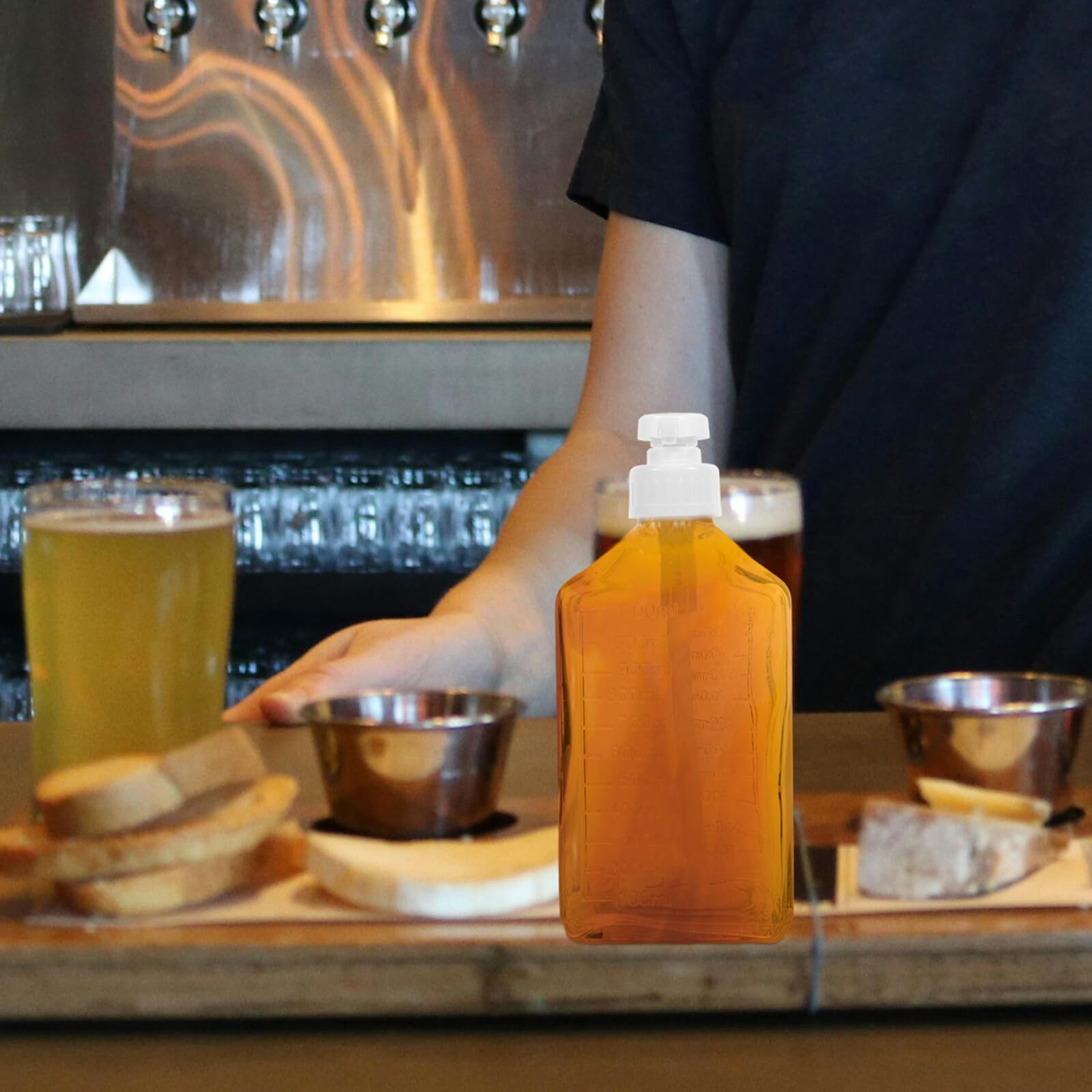Botella de Vidrio para Jarabe con Dispensador de Bomba Diseño Transparente Resistente para Cocina Cafetería y Repostería Dispensador Práctico y Decorativo para Jarabes y Miel