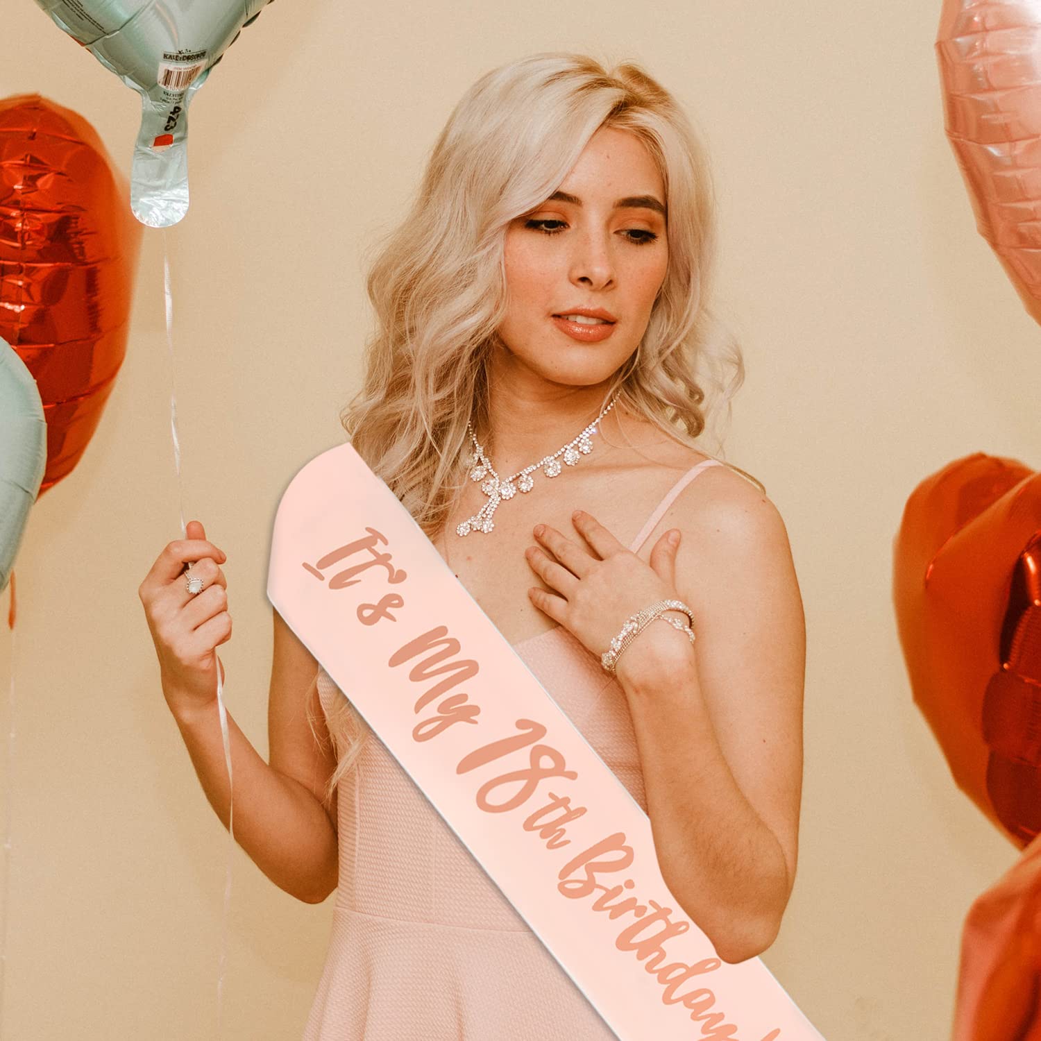 ALLY-MAGIC Schärpe Zum 18. Geburtstag – Roségold, Mit Aufschrift, 160x9,5 Cm