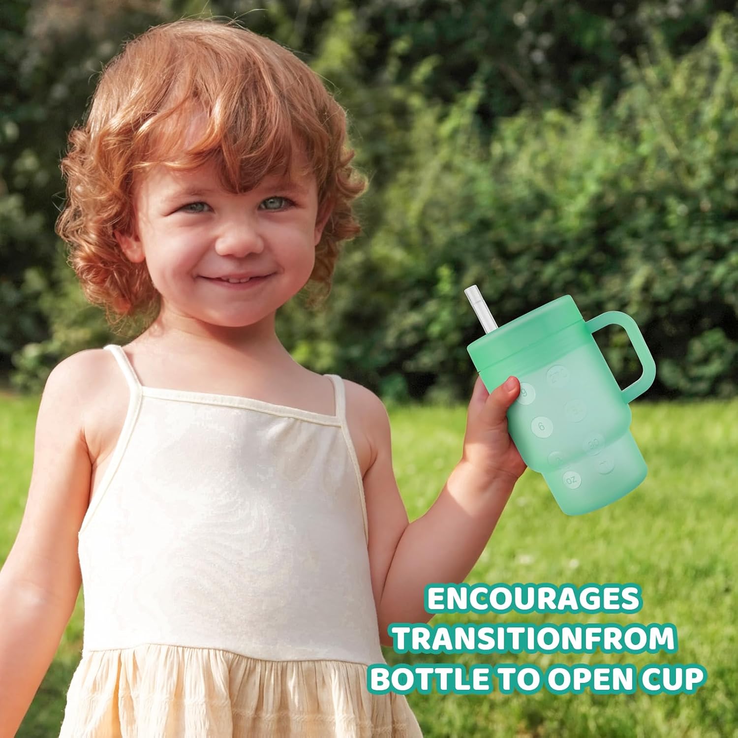 Tumbler Silicone Sippy Cup for Toddler with Straw and Handle, Water Bottle for Baby& Infant, 9oz Kids Cups Spill Proof, BPA Free, Toddler Travel Essential, Clear Green - Image 7