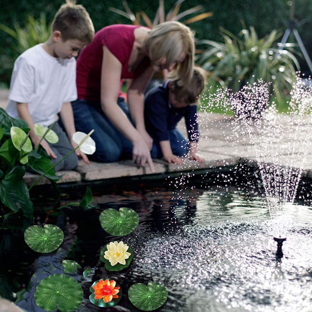 15 Pezzi Foglie Galleggianti, Artificiale Loto Decorativo, Foglie di Loto Artificiale, Ninfee Decorazione Galleggianti, 12 Lotus Leaves and 3 Lotus Leaves, for Pond Decoration