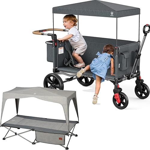 EVER ADVANCED Cuna de dormir portátil de lujo para niños y vagón para niños