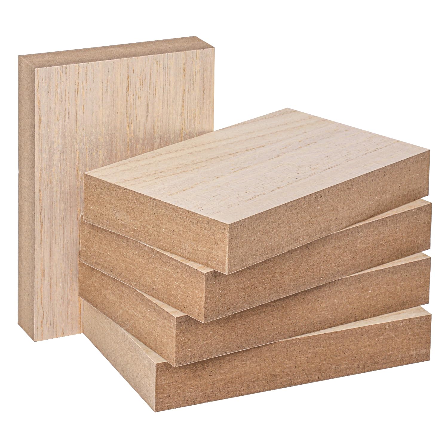 Paquete de 10 bloques rectangulares de madera MDF sin acabar, bloques de madera de 3.9 x 5.9 pulgadas para manualidades, proyectos de bricolaje y decoración personalizada
