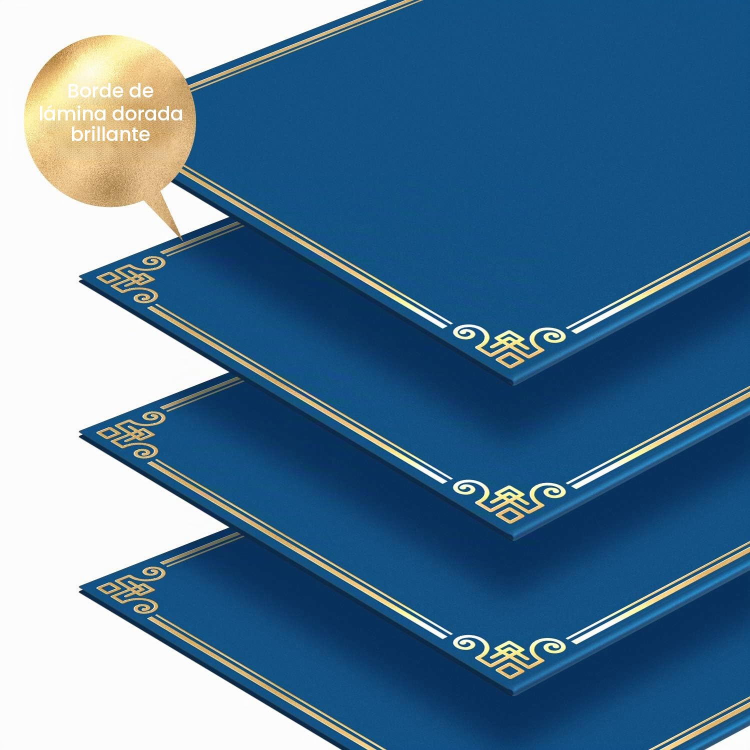 S&O - Soportes para certificados profesionales. Juego de 25 fundas para certificados 8.5x11. Carpetas de reconocimiento de ciudadanía y matrimonio, soporte para diploma